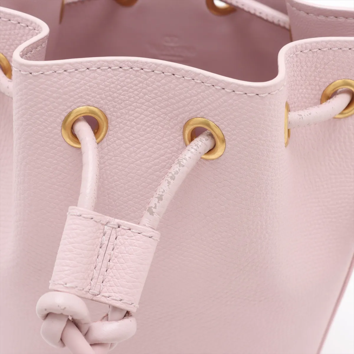 V-logo leather shoulder bag, pink — view 8