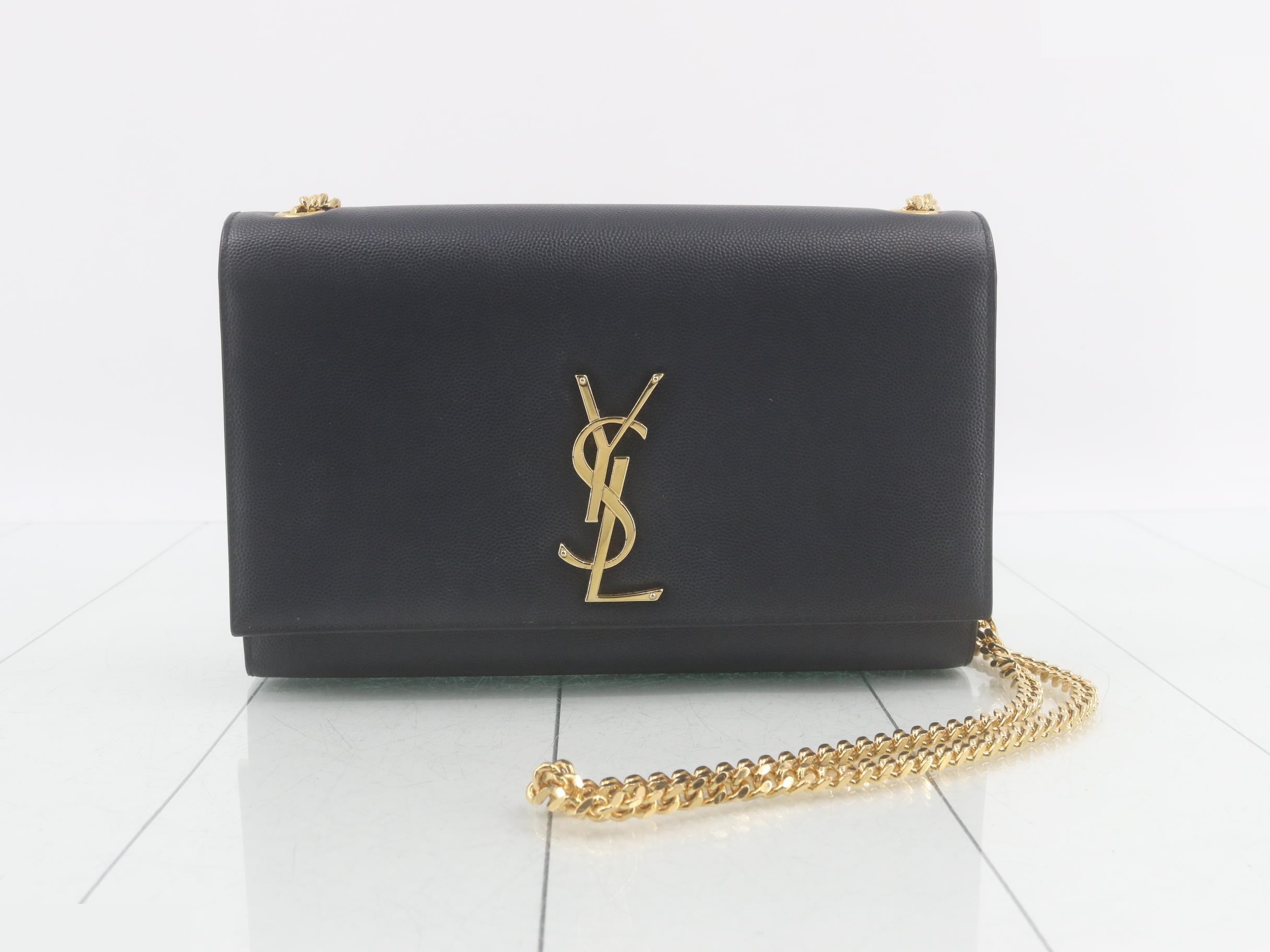 Paris Kate Chain Shoulder Bag, Leather, Navy