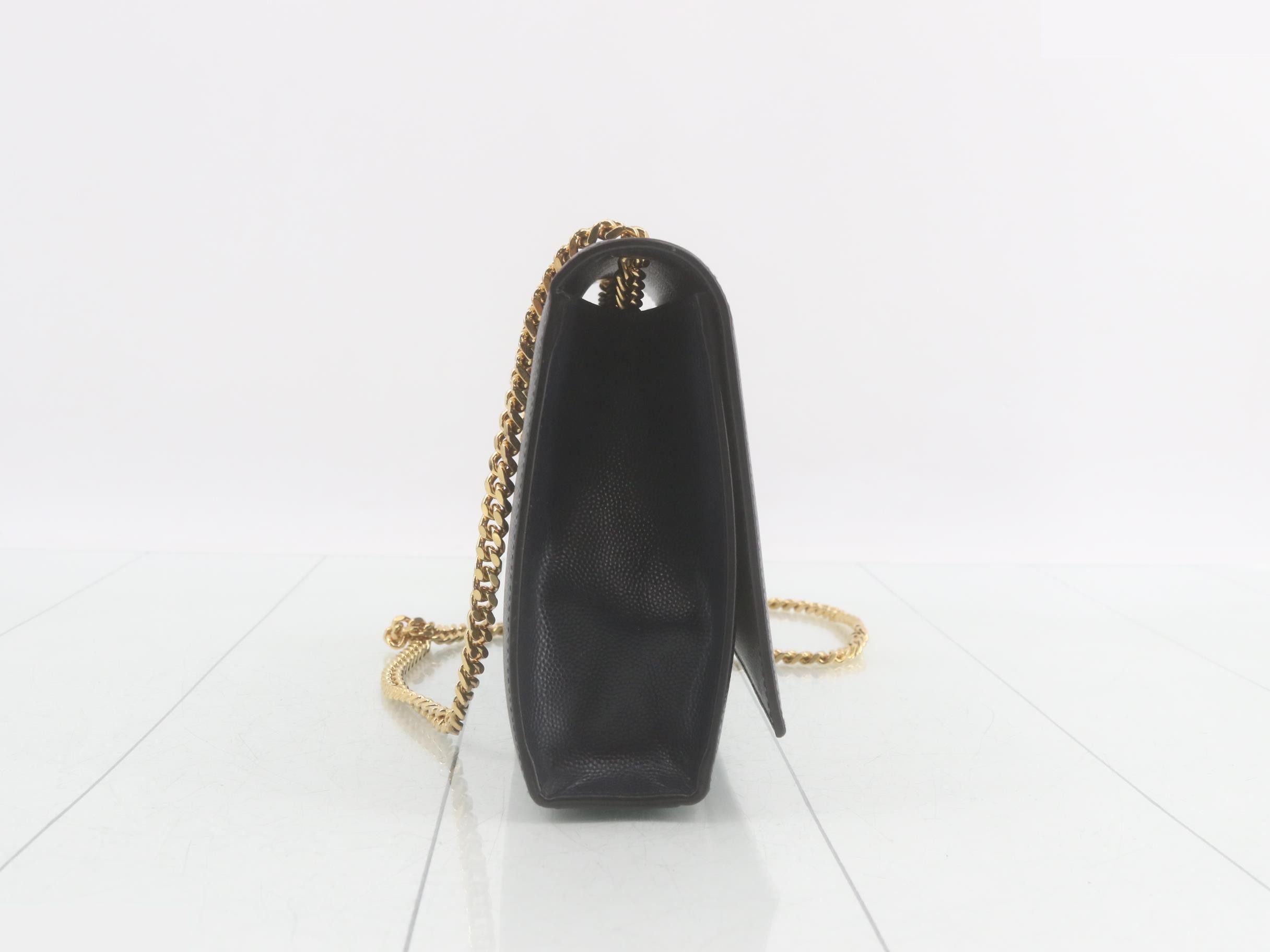Paris Kate Chain Shoulder Bag, Leather, Navy — view 4
