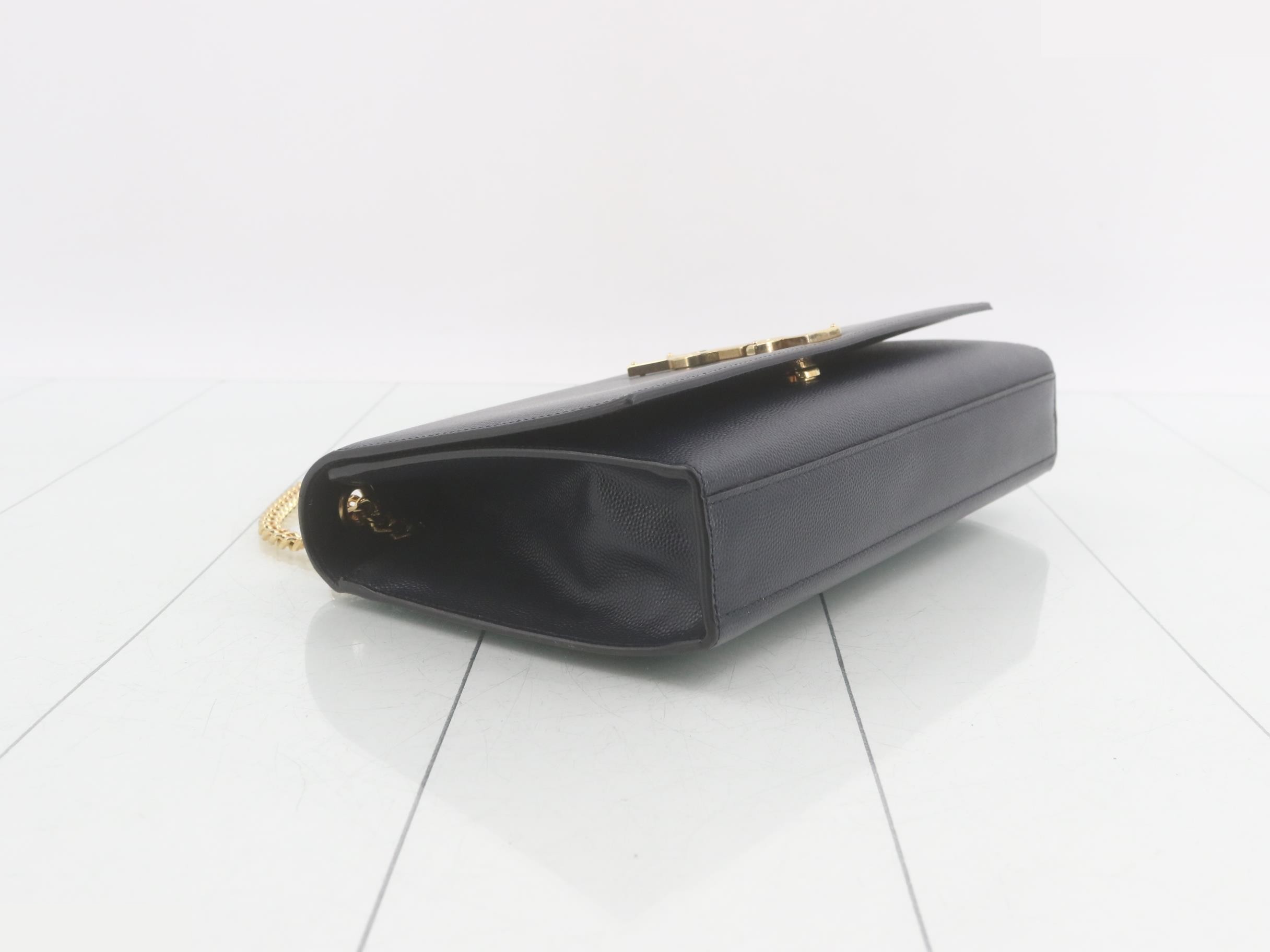 Paris Kate Chain Shoulder Bag, Leather, Navy — view 5