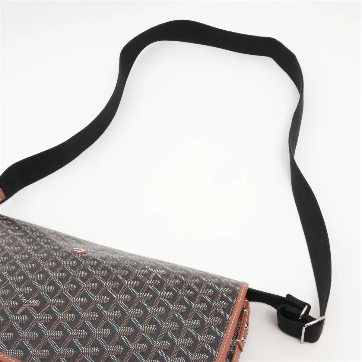 Capetian PVC x Leather Shoulder Bag Black x Brown — view 5