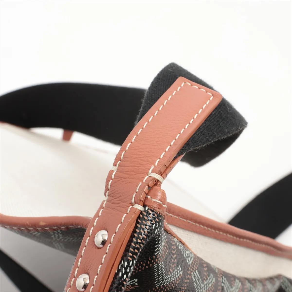 Capetian PVC x Leather Shoulder Bag Black x Brown — view 10
