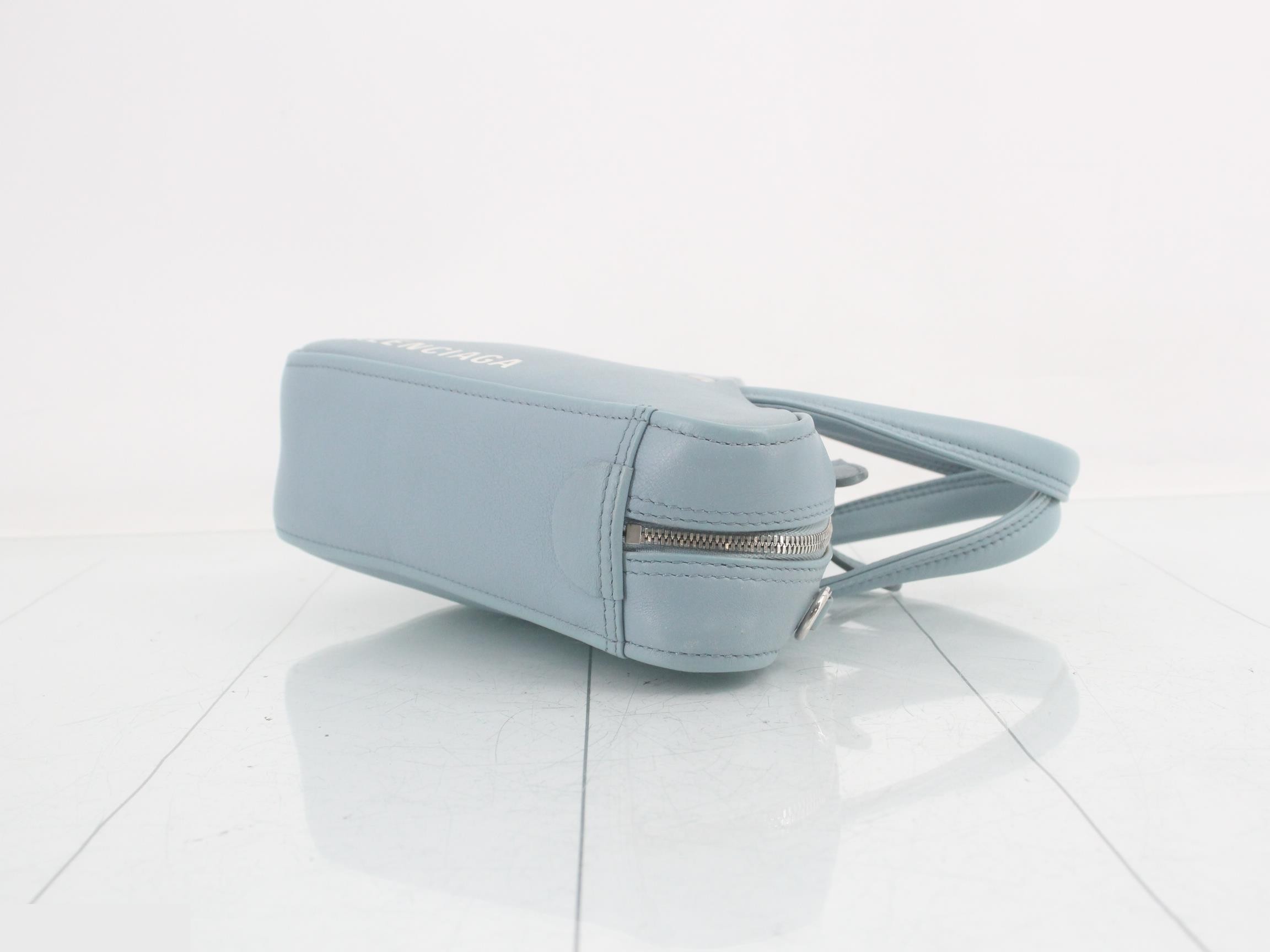 Triangle leather 2WAY handbag blue — view 3