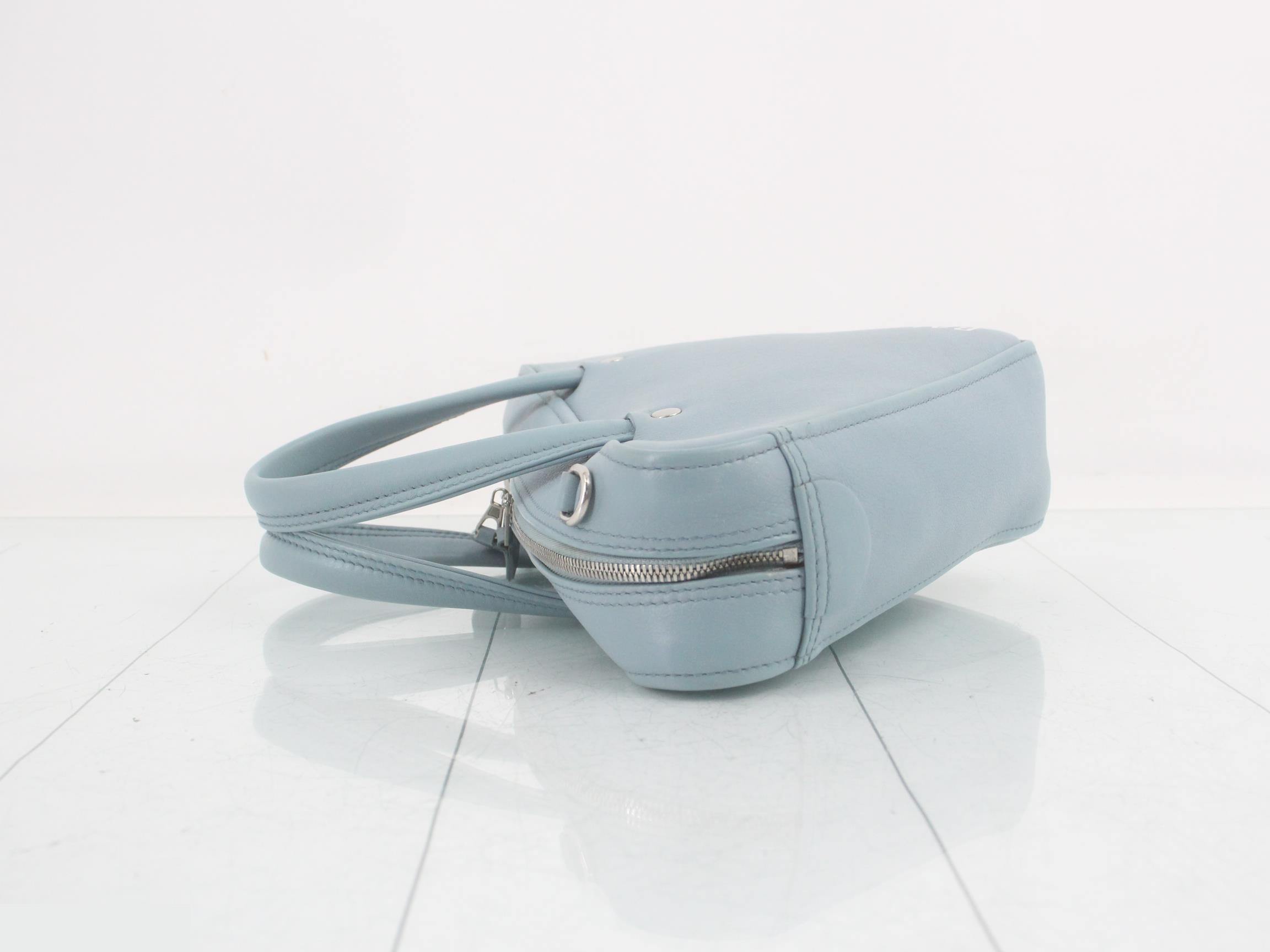 Triangle leather 2WAY handbag blue — view 4