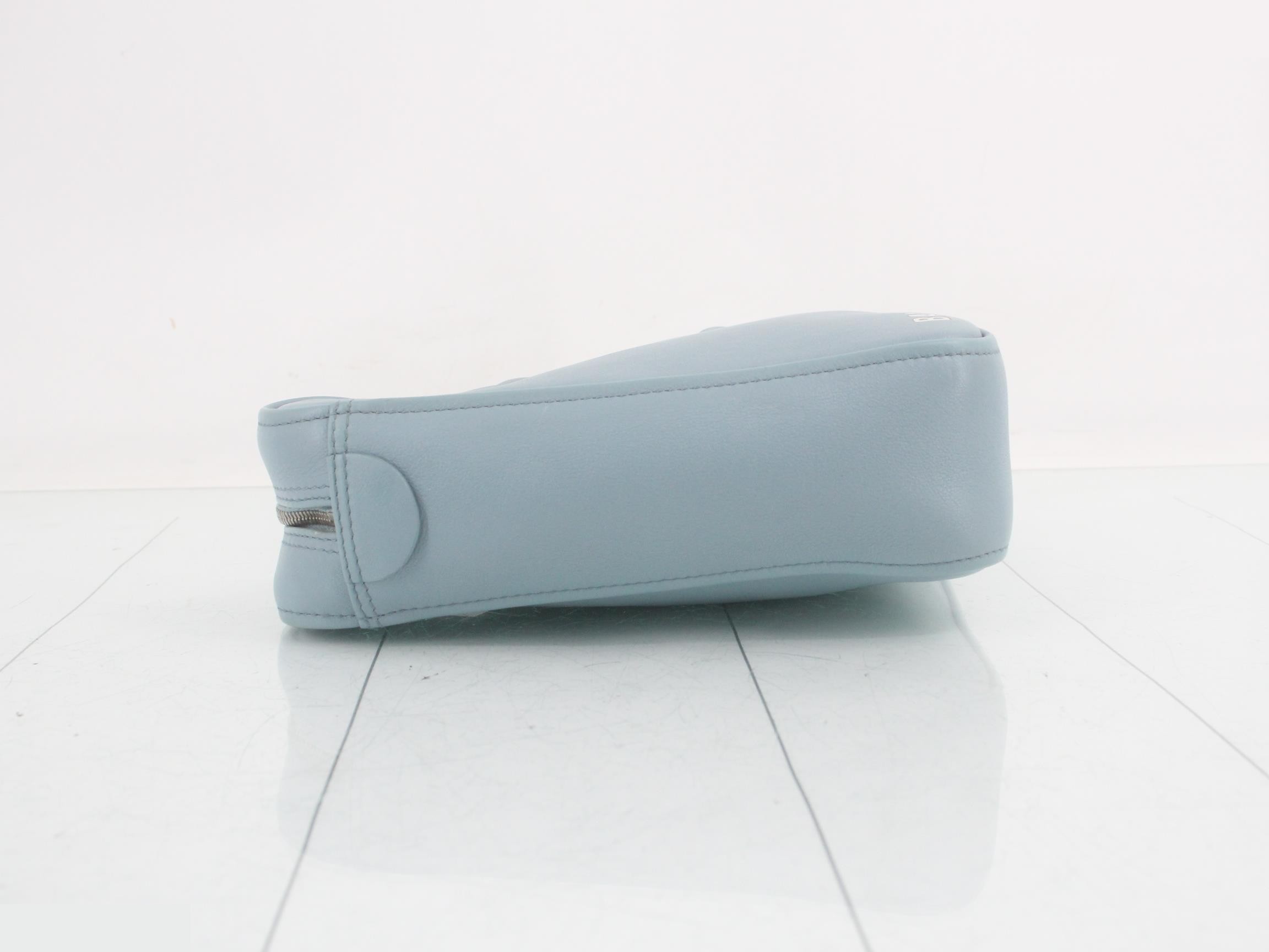 Triangle leather 2WAY handbag blue — view 5