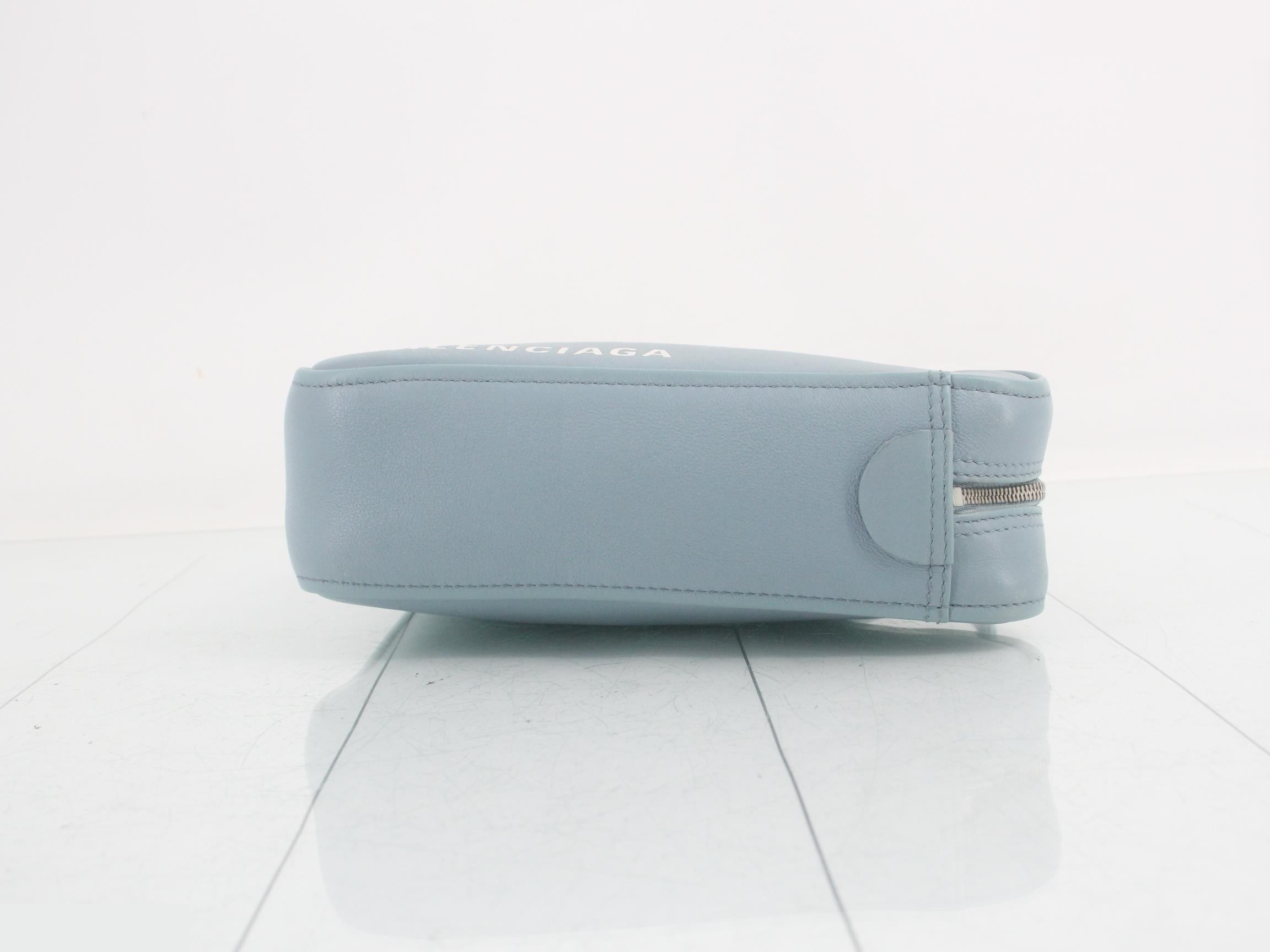 Triangle leather 2WAY handbag blue — view 6