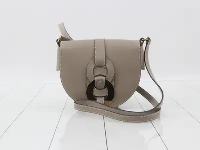 Daryl Small Saddlebag, Greige, Shoulder Bag