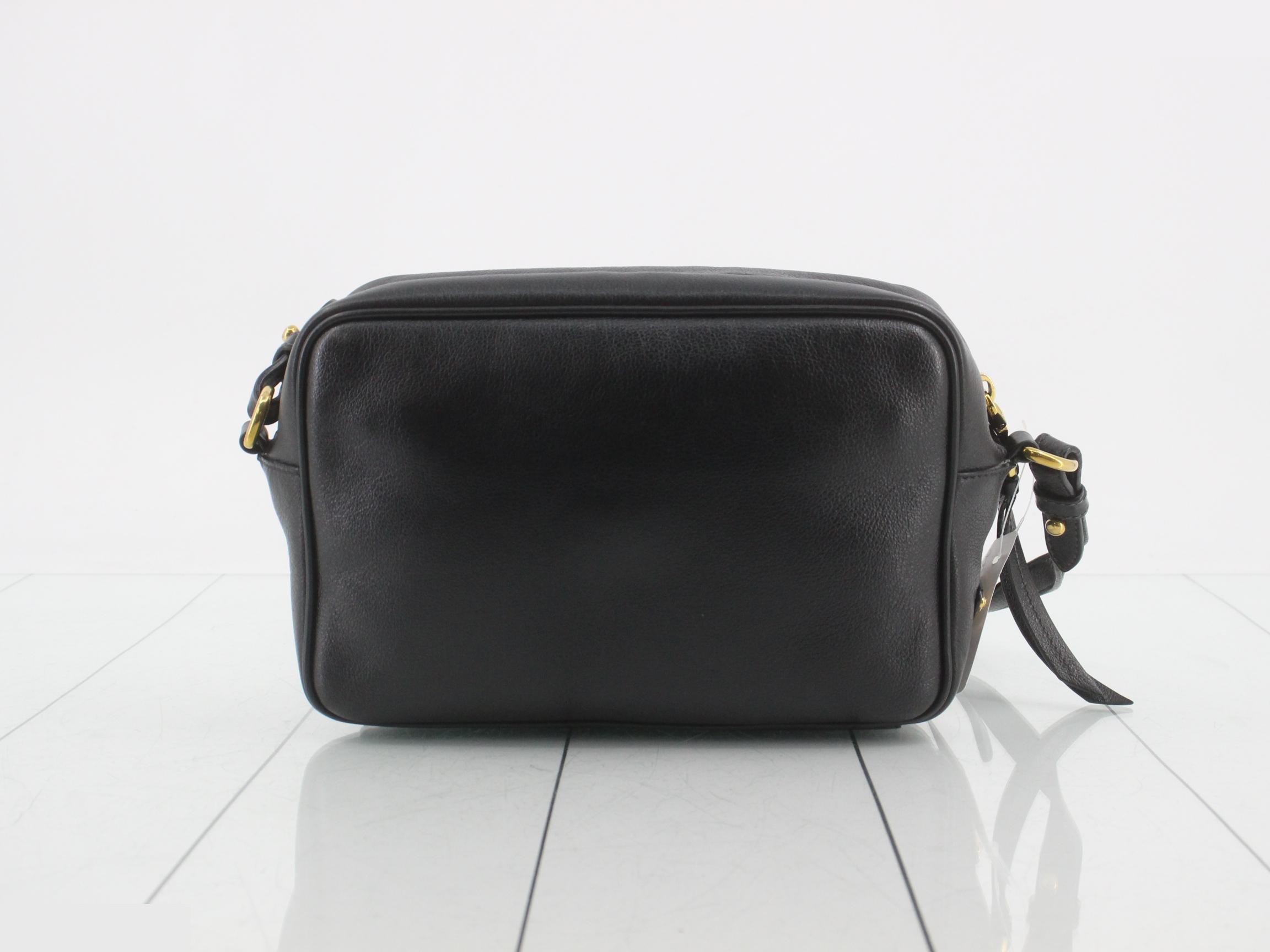 Leather Camera Bag with Embossed Logo - Shoulder Bag — view 2