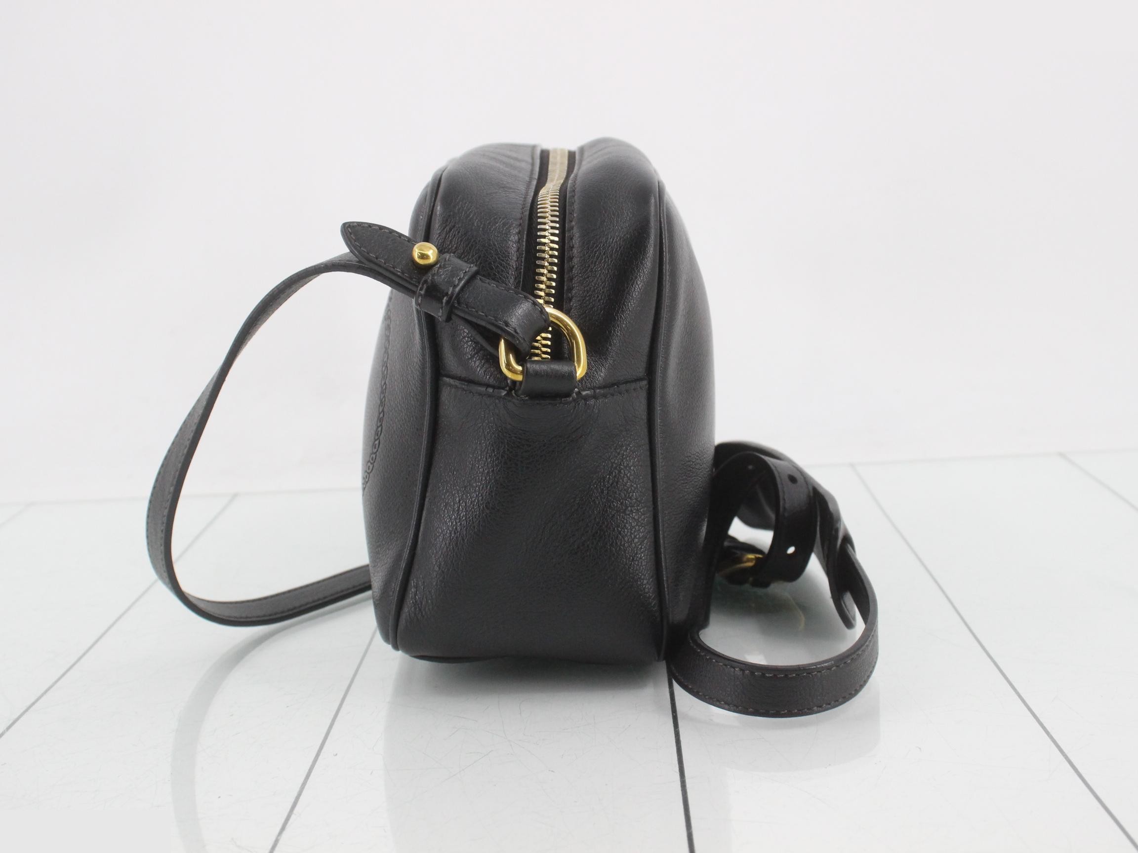 Leather Camera Bag with Embossed Logo - Shoulder Bag — view 3