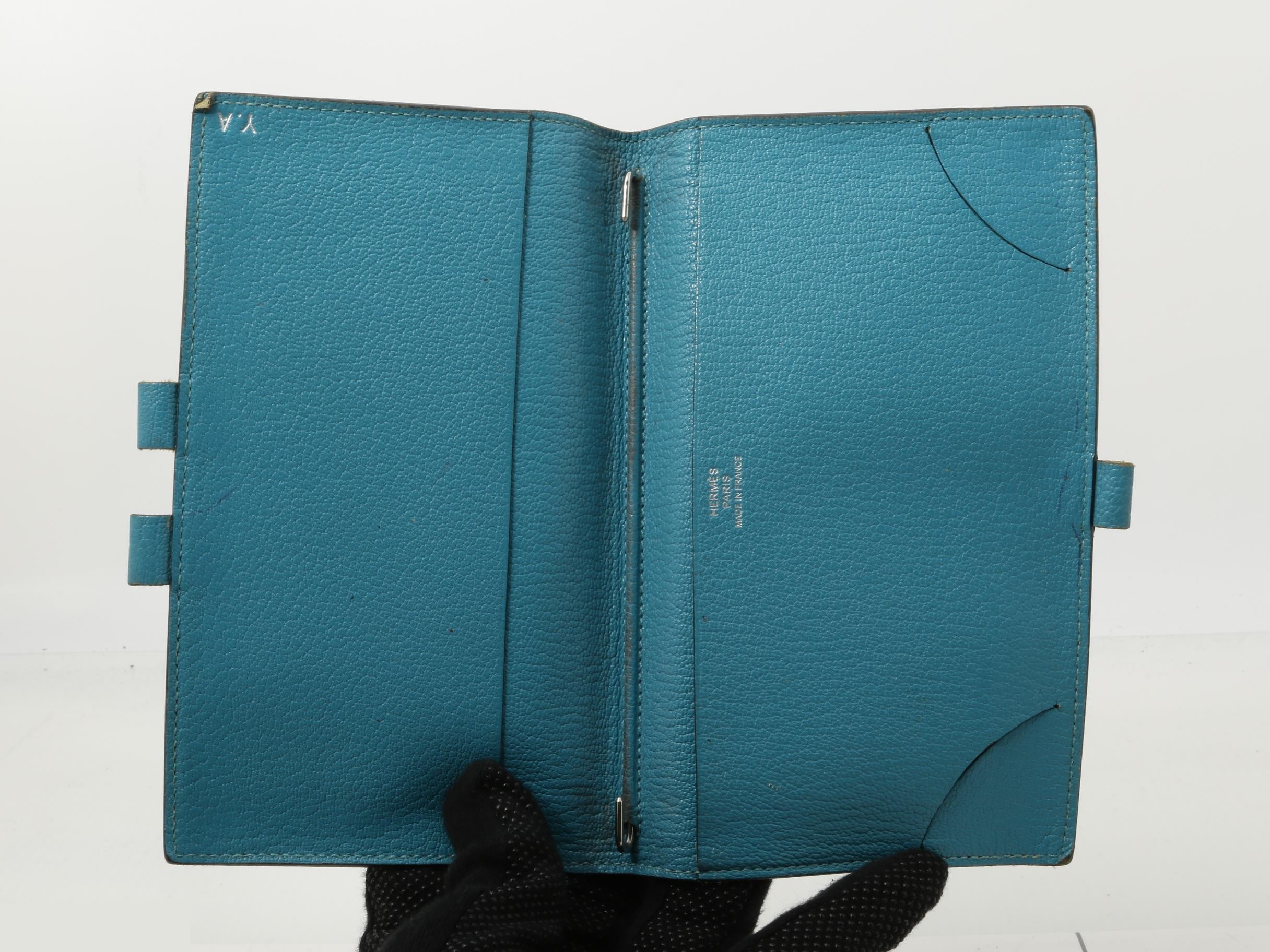 Leather notebook cover with Q stamp — view 4