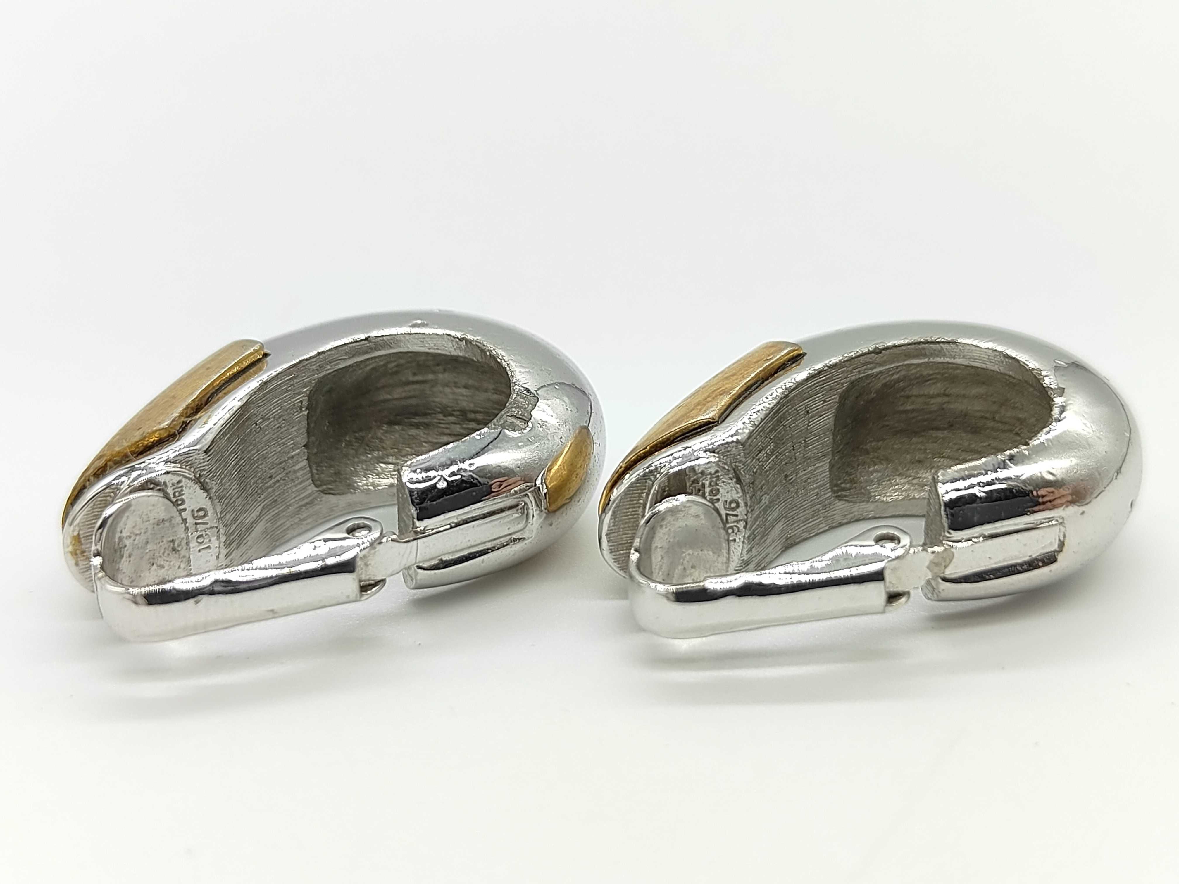 Vintage Gold Silver Earrings — view 2
