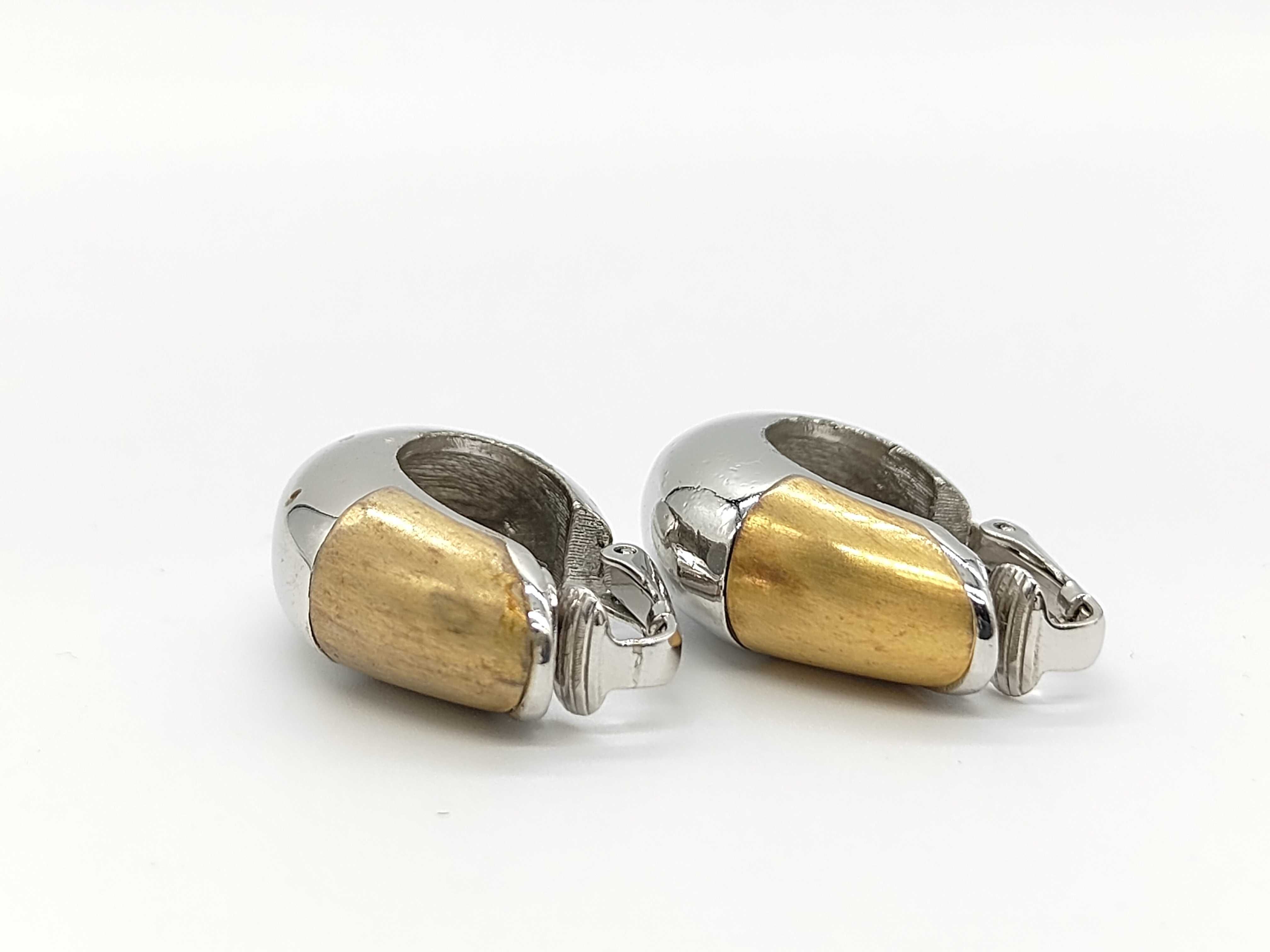 Vintage Gold Silver Earrings — view 3