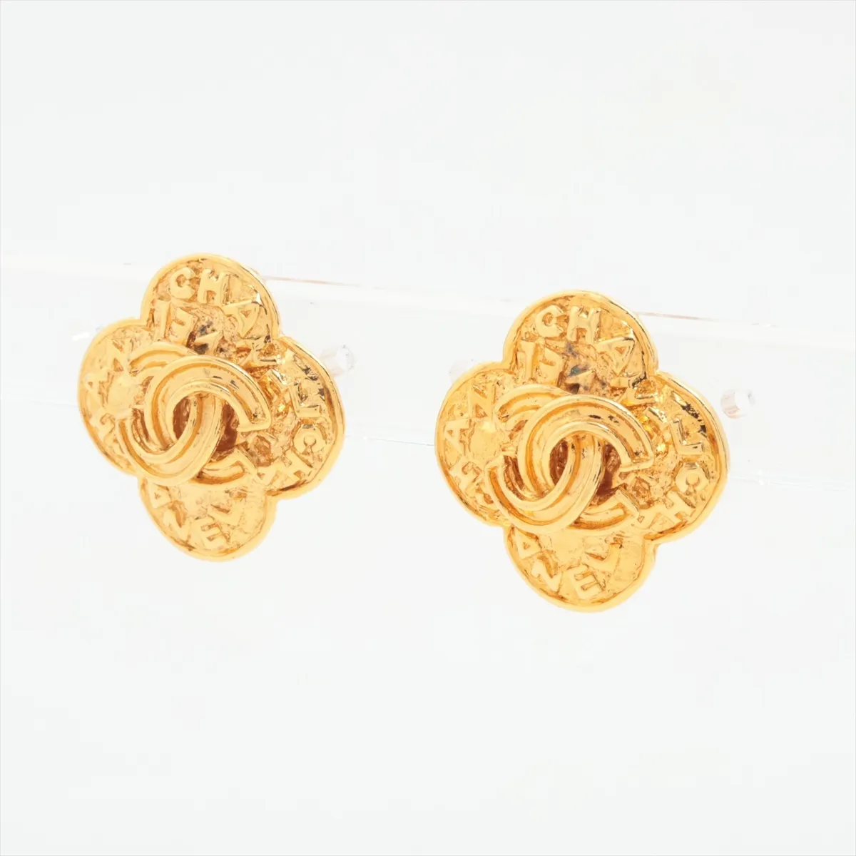 Coco Mark 95A Earrings (Pair) GP Gold. Shows signs of wear including — view 3