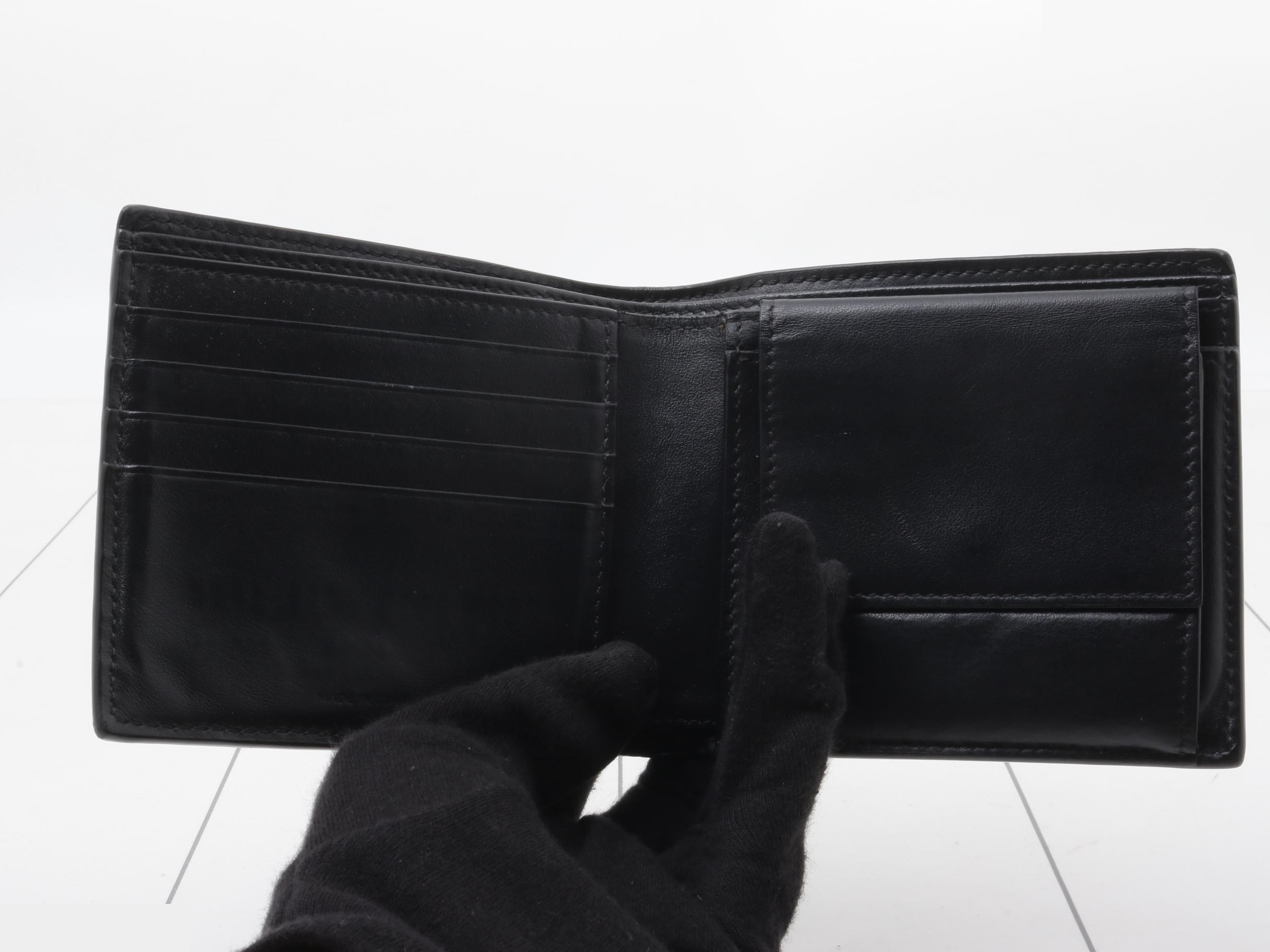 Bi-fold wallet, black, embossed leather — view 4
