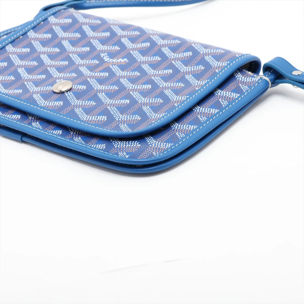 Plume Pouch Wallet PVC x Leather Shoulder Bag Blue — view 3