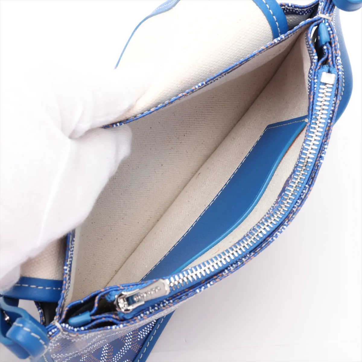 Plume Pouch Wallet PVC x Leather Shoulder Bag Blue — view 6