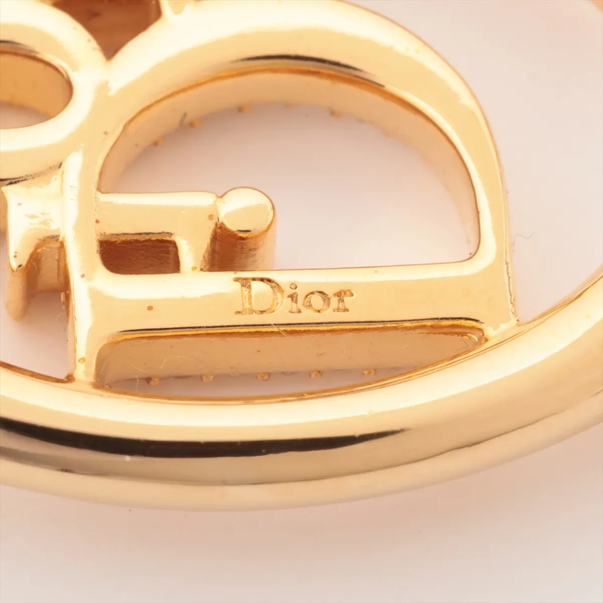 hoop earrings, gold-plated with rhinestones, show signs of wear, tarnishing, and — view 5