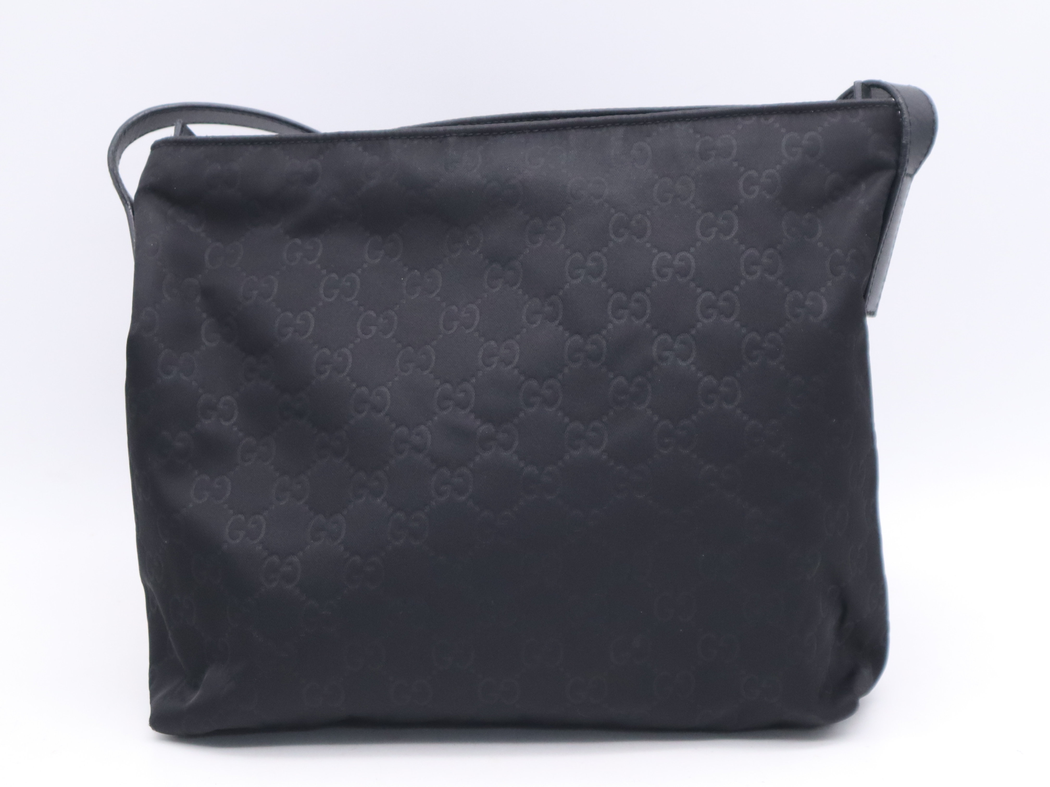 314529 Nylon GG Nylon Black Silver Hardware Shoulder Bag — view 2