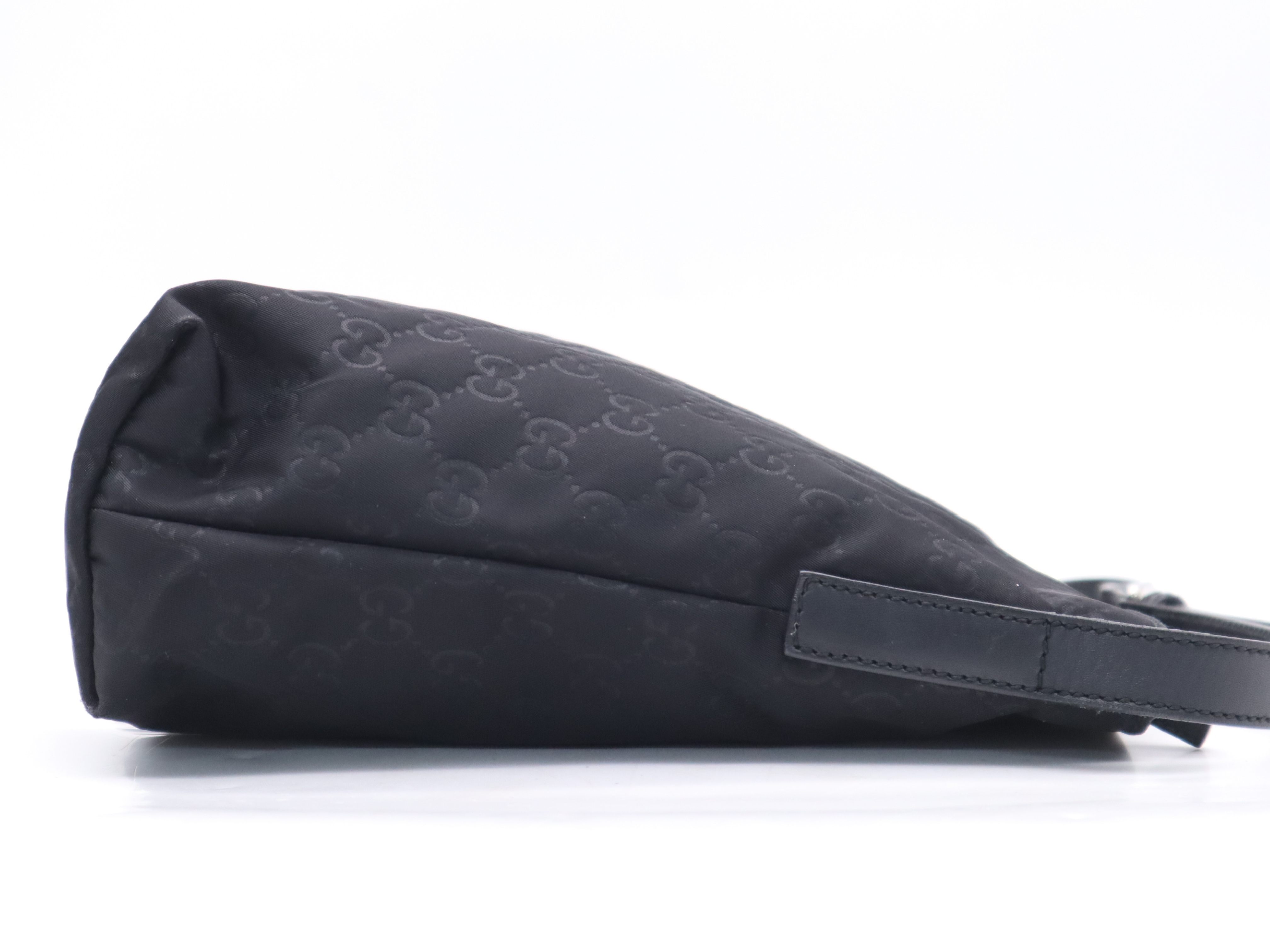 314529 Nylon GG Nylon Black Silver Hardware Shoulder Bag — view 5