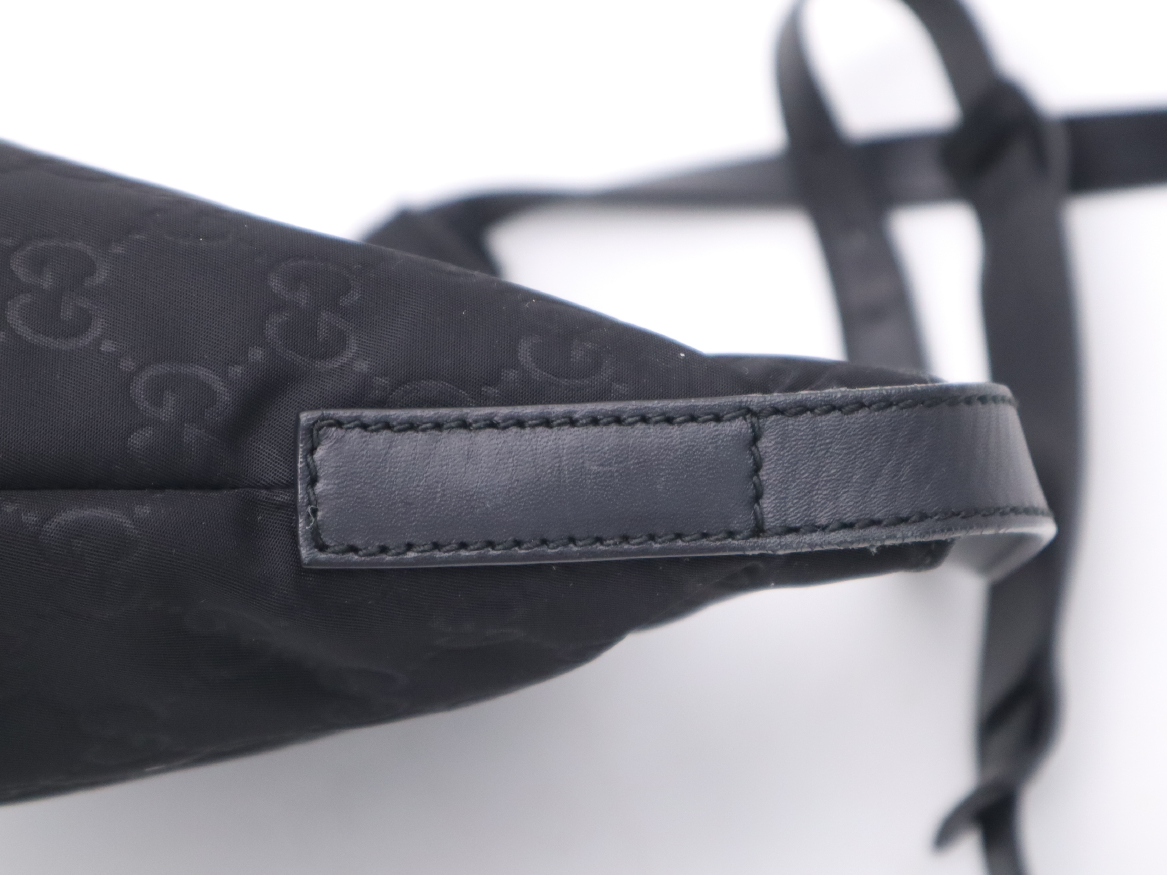 314529 Nylon GG Nylon Black Silver Hardware Shoulder Bag — view 7