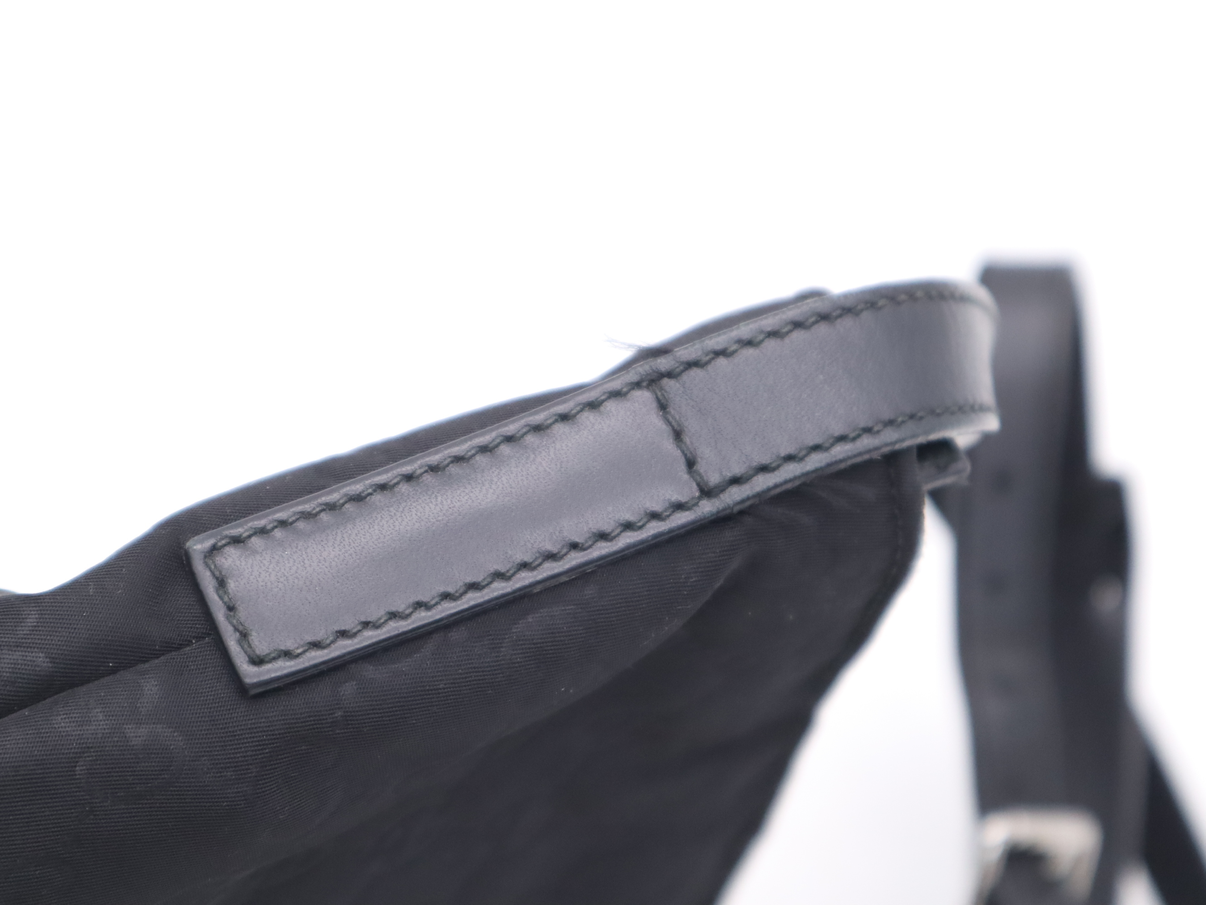 314529 Nylon GG Nylon Black Silver Hardware Shoulder Bag — view 8