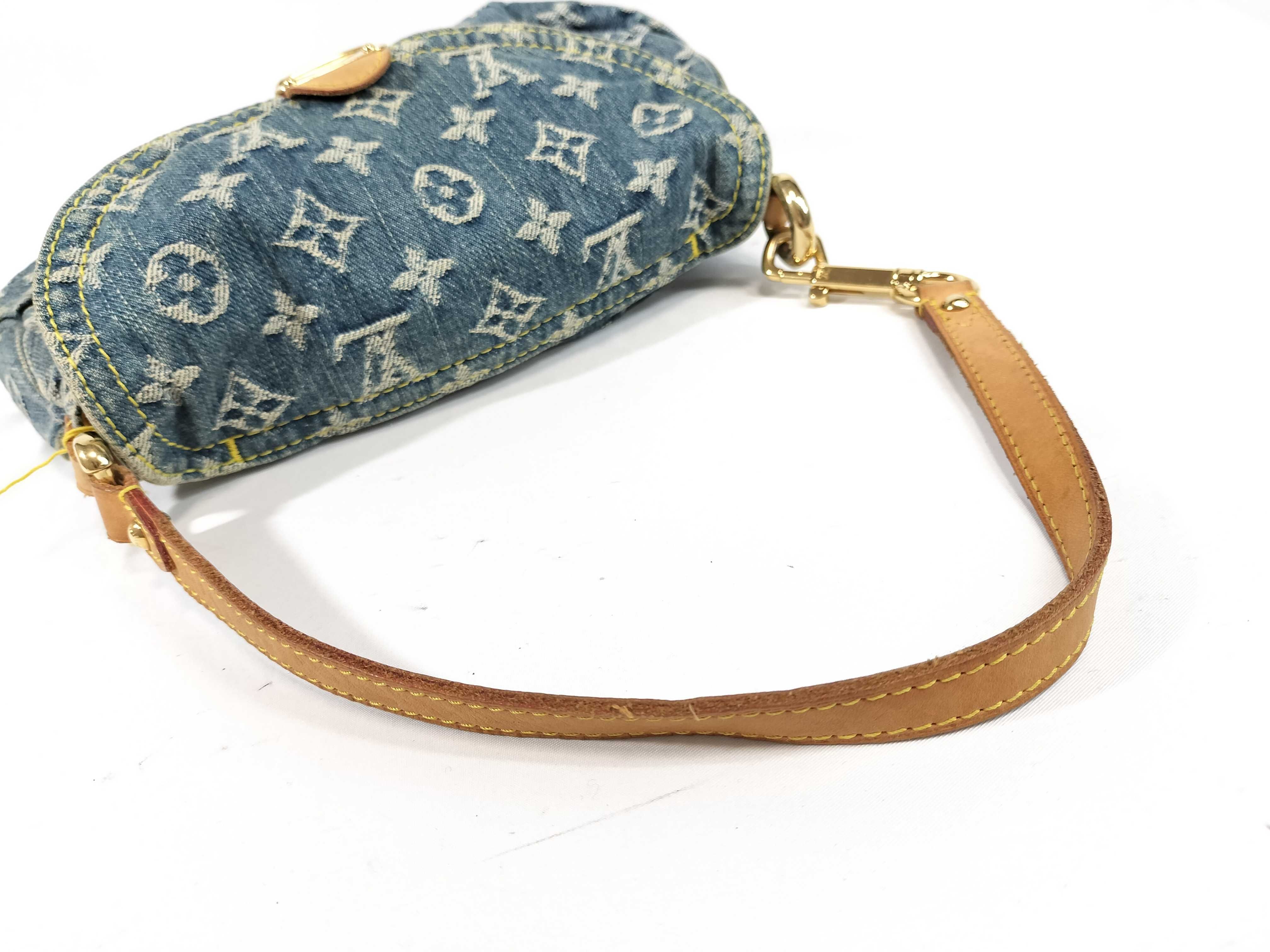 Monogram Denim Shoulder Bag Mini Pleaty M95050 Handbag — view 3