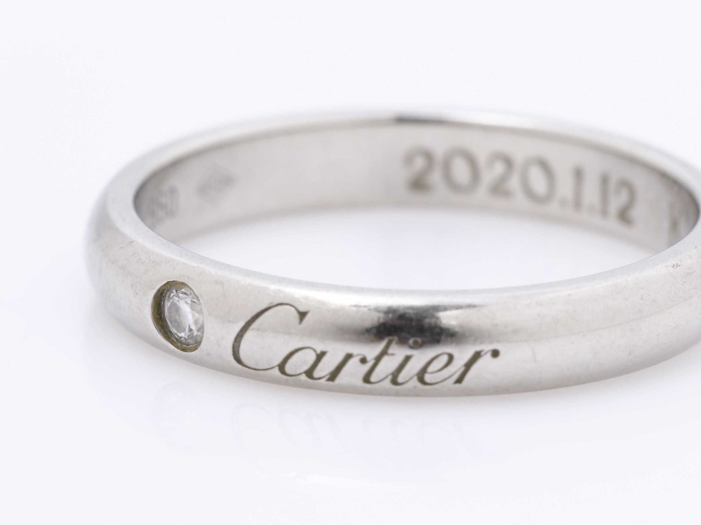 Pt950 C de Cartier 1PD Ring 4.22g #10 — view 3