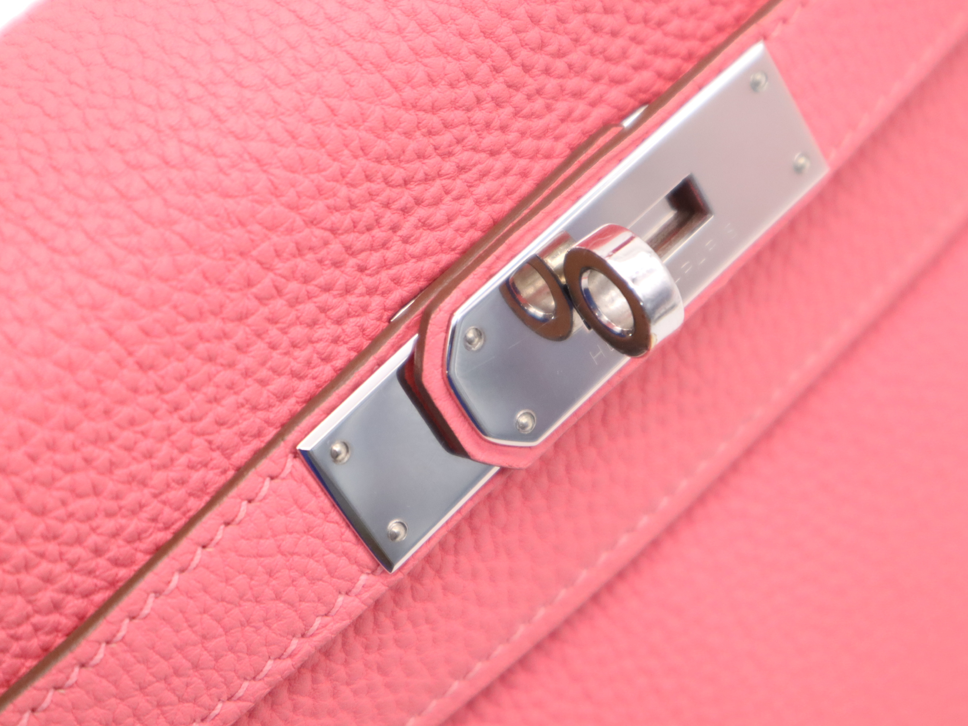 Kelly 28 Handbag, Q stamp, Taurillon leather, Rose Ete, includes strap, clochette, padlock, 2 keys, and dust bag. — view 9