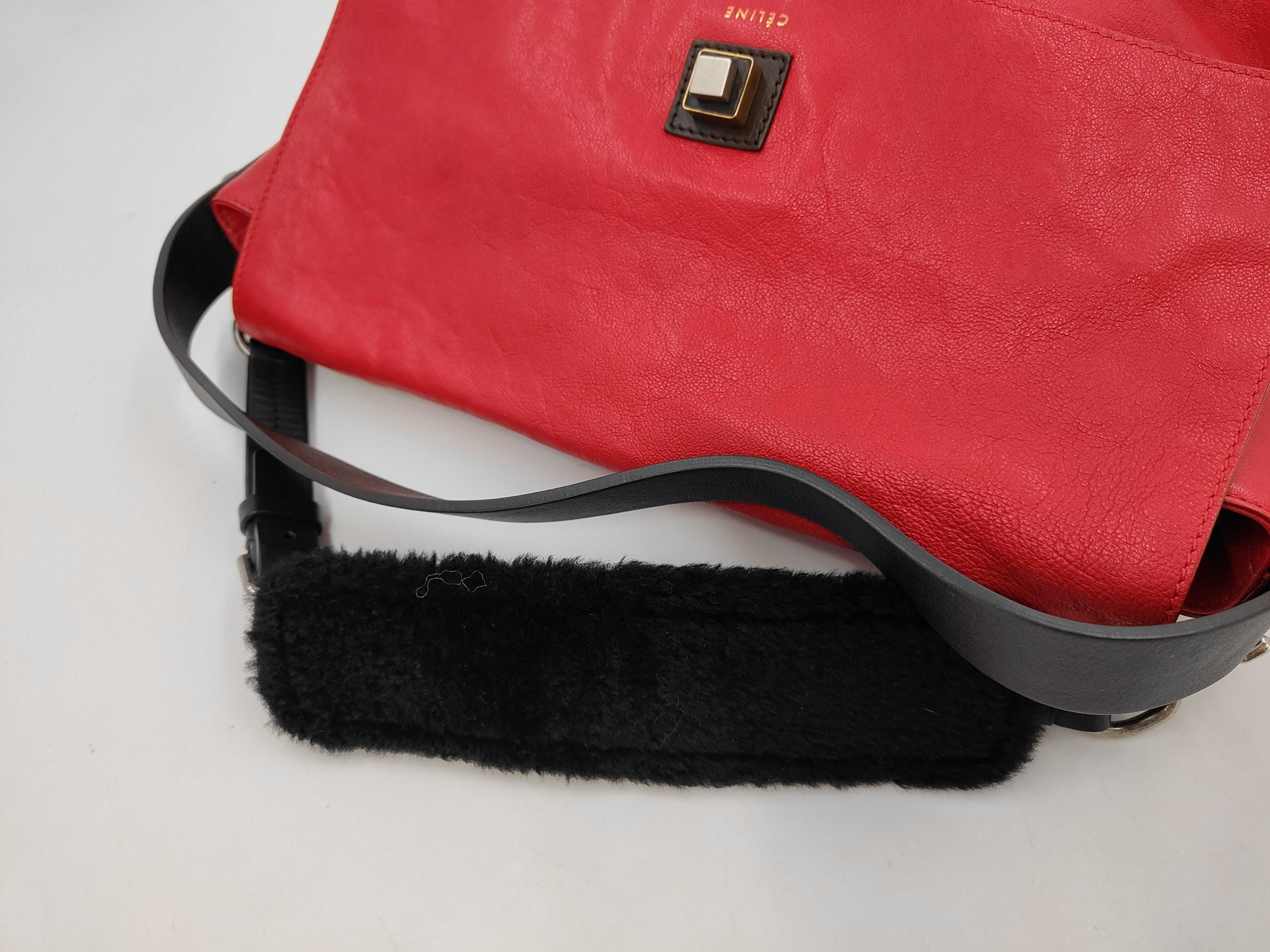 One Shoulder Bag Leather Red Storage Bag — view 4