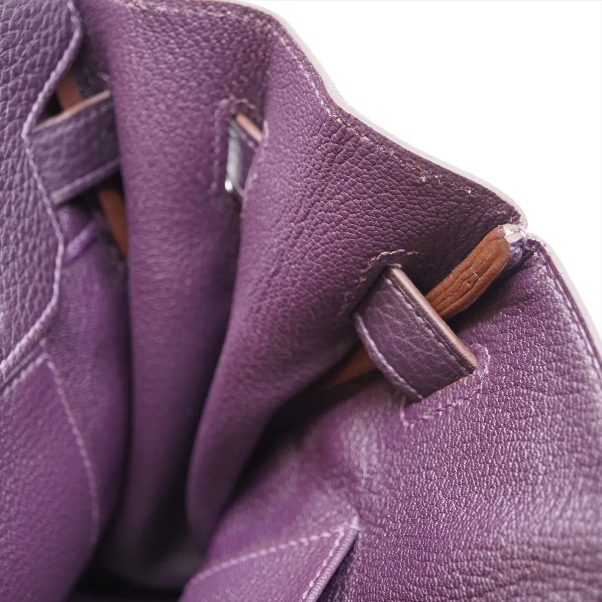 Birkin 30 Taurillon Clemence Handbag, Raisin, Gold Hardware, X: 2016, Dust bag included. — view 12