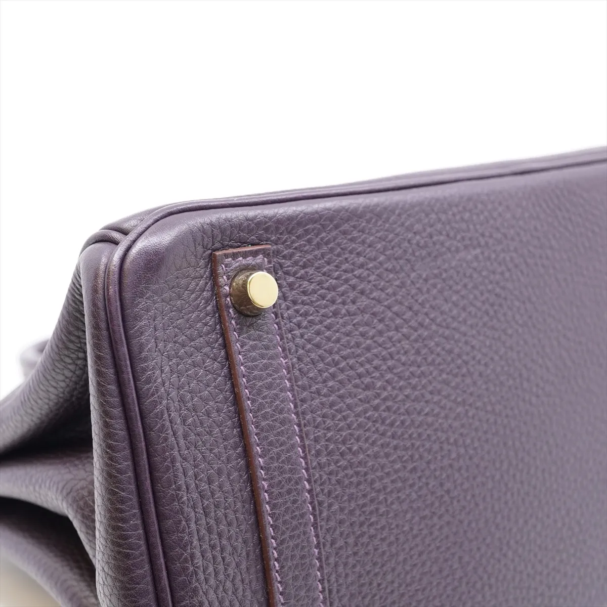 Birkin 30 Taurillon Clemence Handbag, Raisin, Gold Hardware, X: 2016, Dust bag included. — view 15
