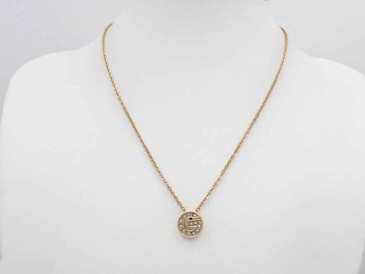 G logo rhinestone gold necklace, neck circumference approximately 43cm — view 3
