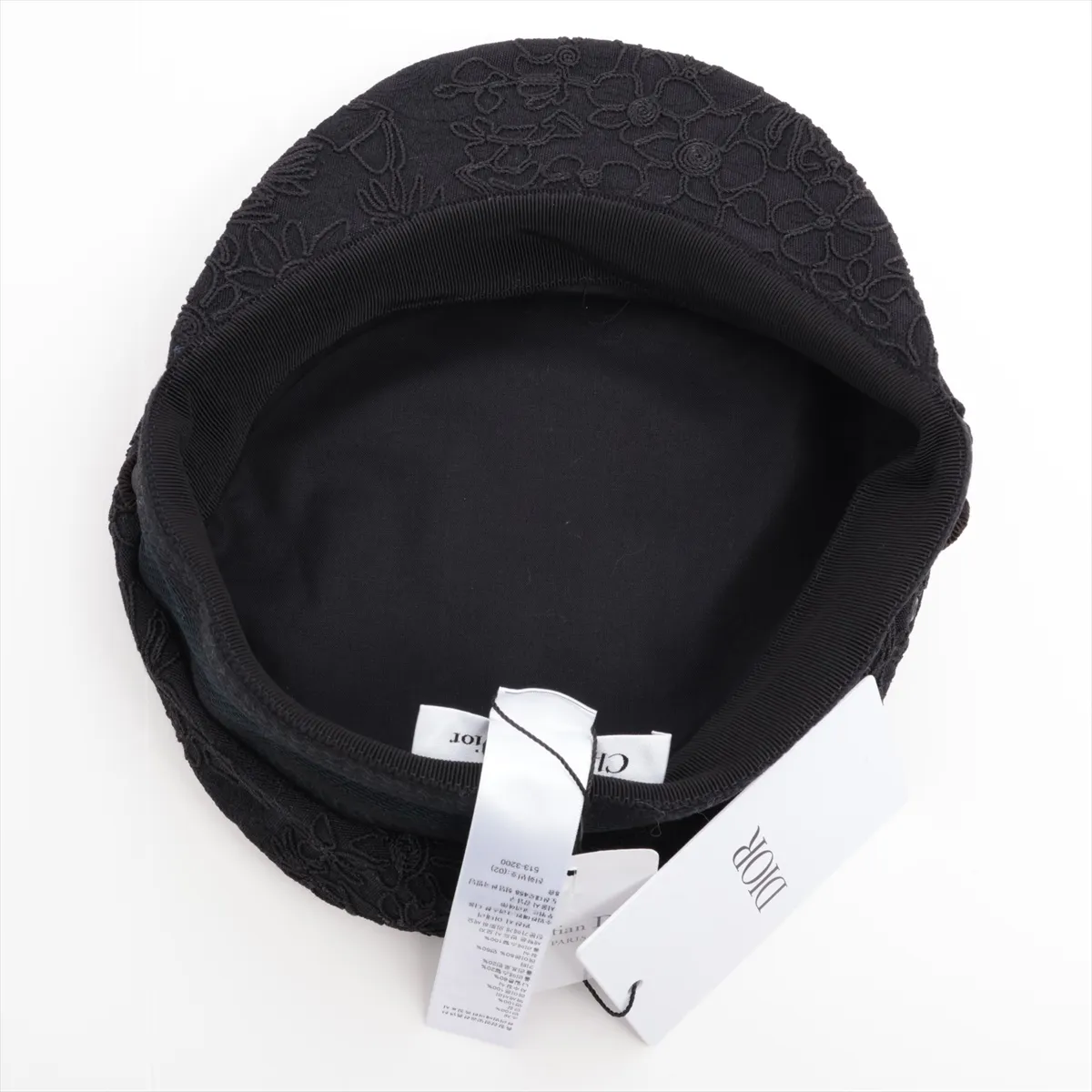 Embroidered Casquette, Size 58, Cotton, Black. Shows signs of wear, — view 4