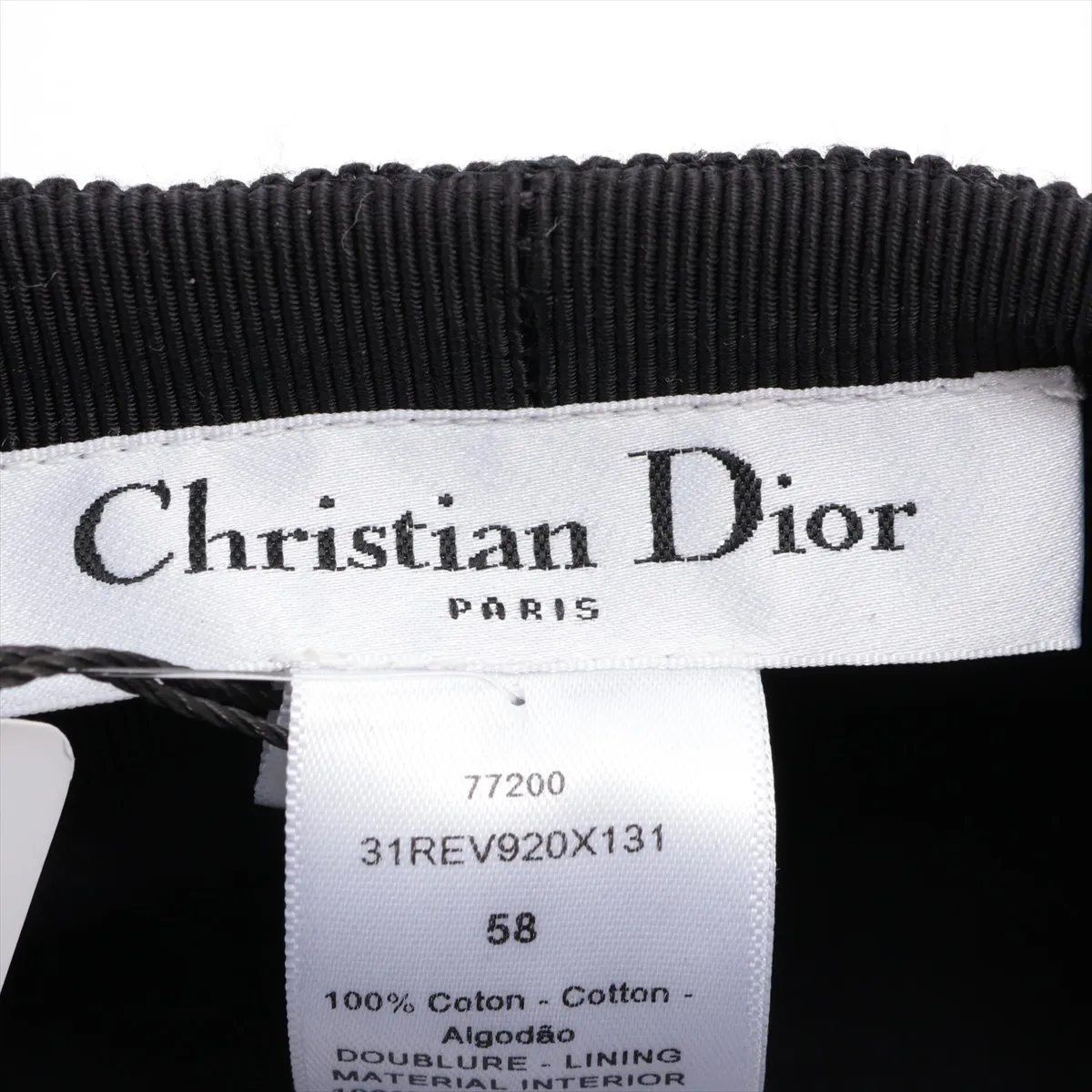 Embroidered Casquette, Size 58, Cotton, Black. Shows signs of wear, — view 5
