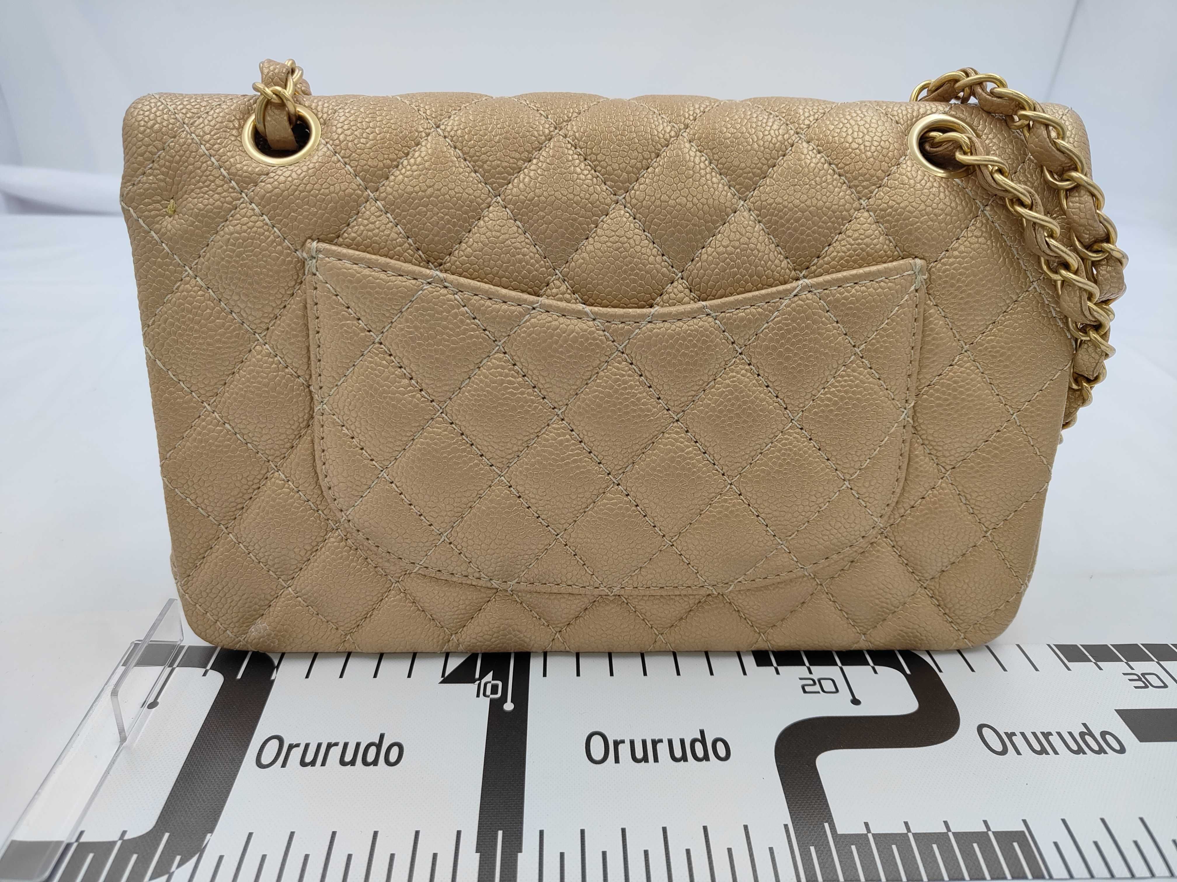 Matelassé 25 Double Flap Caviar Champagne Chain Shoulder Bag — view 2