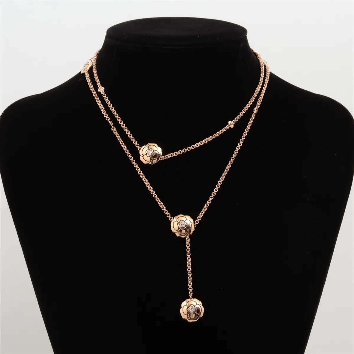 Camellia Diamond Necklace 750(PG) 43.3g DV9377 J11877 — view 5