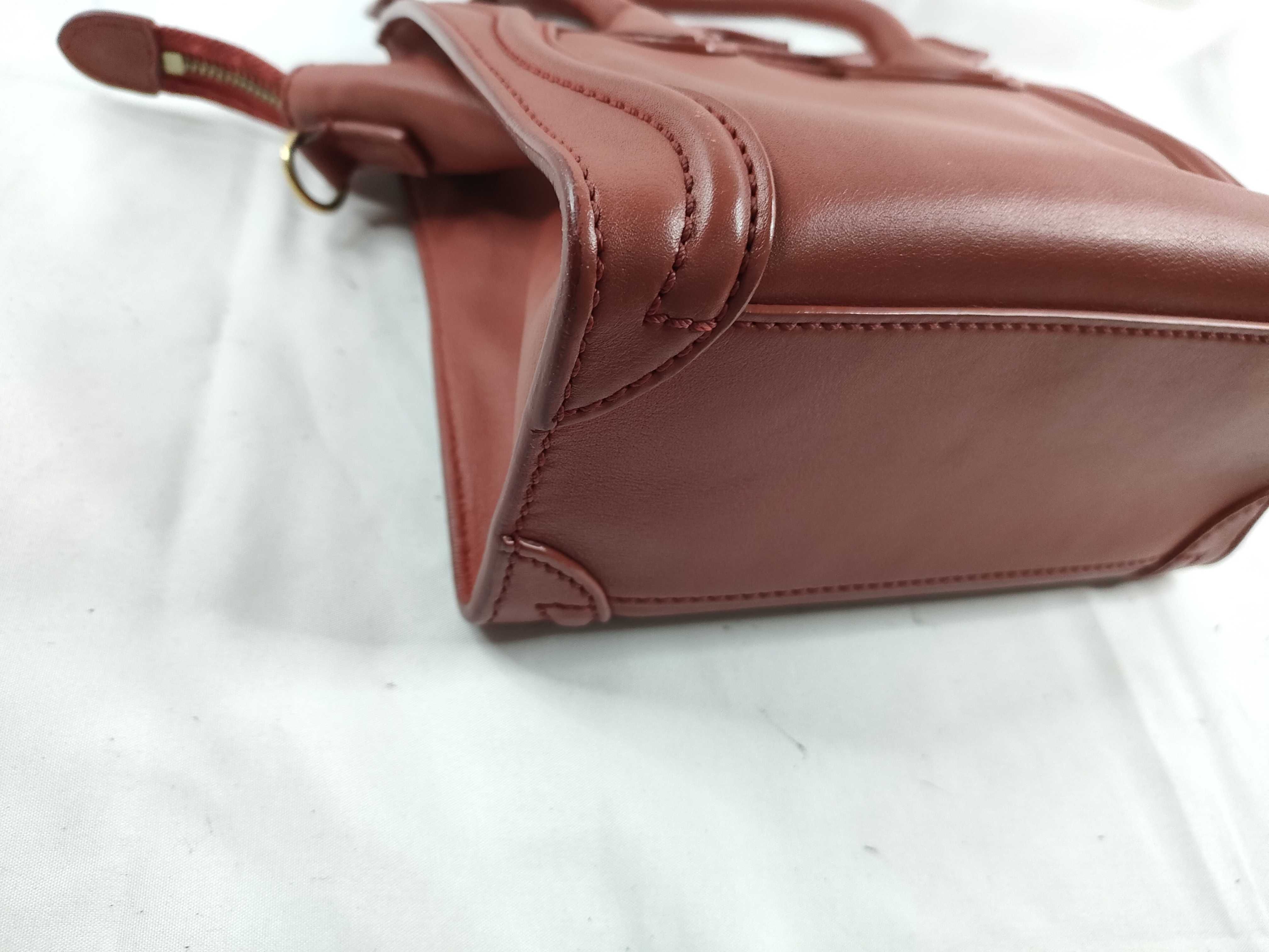 Luggage Nano Shopper 2-Way Handbag/Shoulder Bag, Smooth Leather, Pink, with Strap — view 3