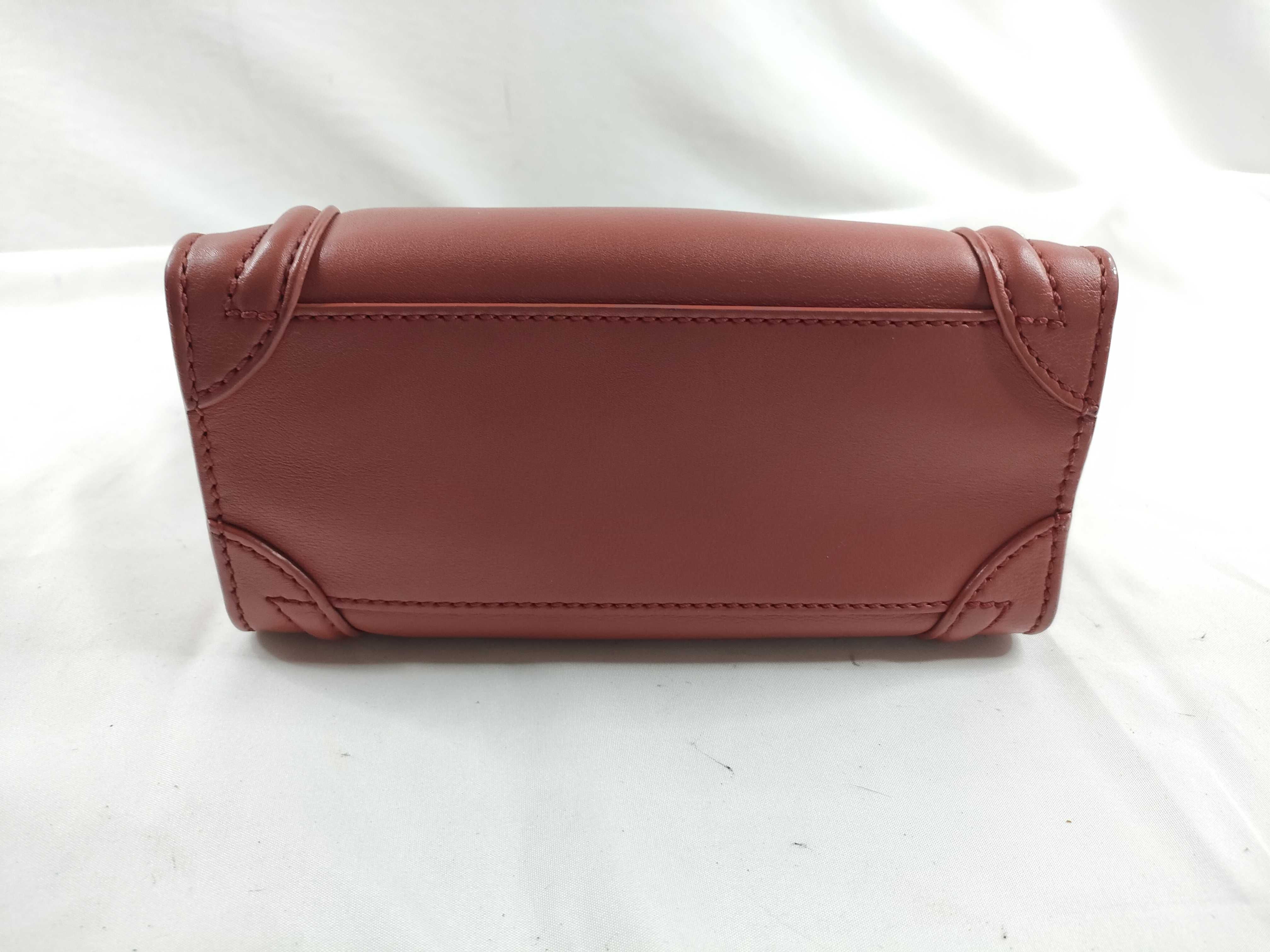 Luggage Nano Shopper 2-Way Handbag/Shoulder Bag, Smooth Leather, Pink, with Strap — view 4