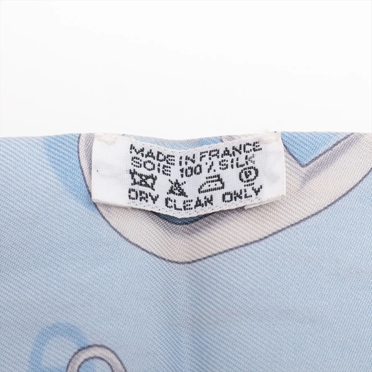 Twilly Scarf, Silk, Light Blue, with wear, — view 4