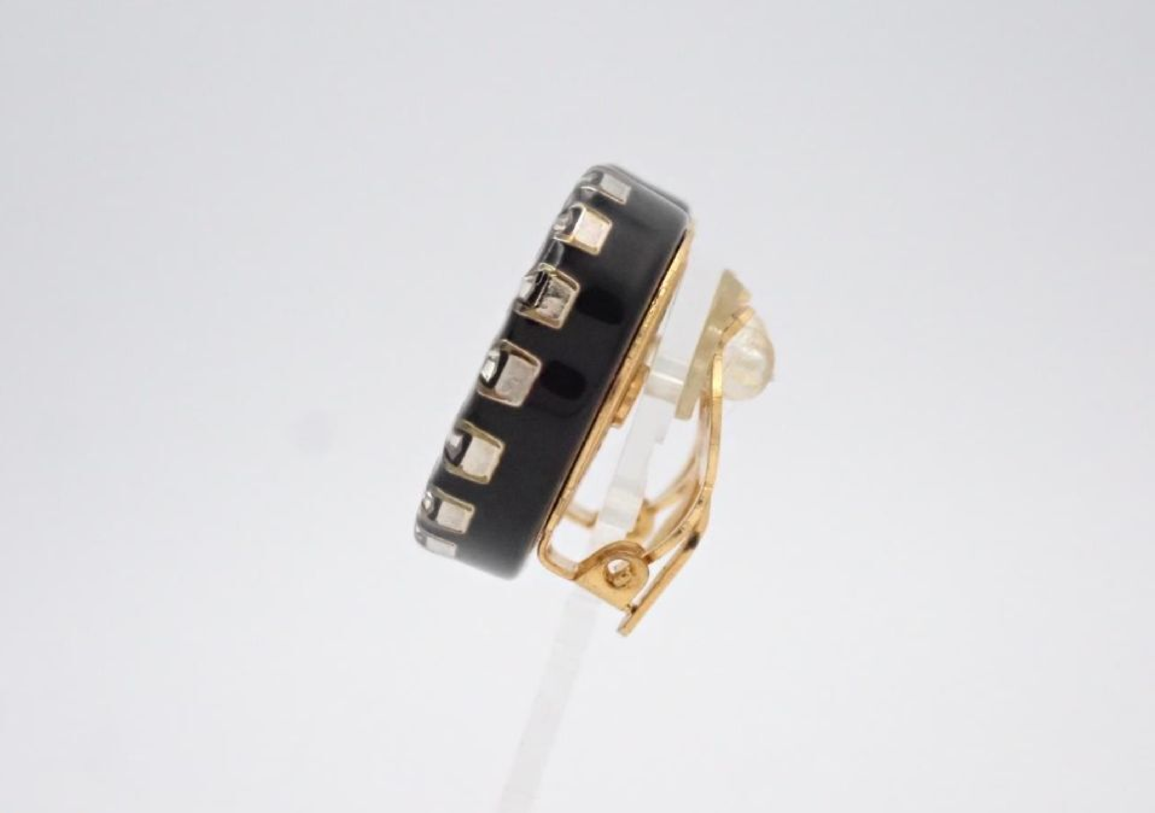 Coco Mark Shell Rhinestone Earrings 97A — view 3