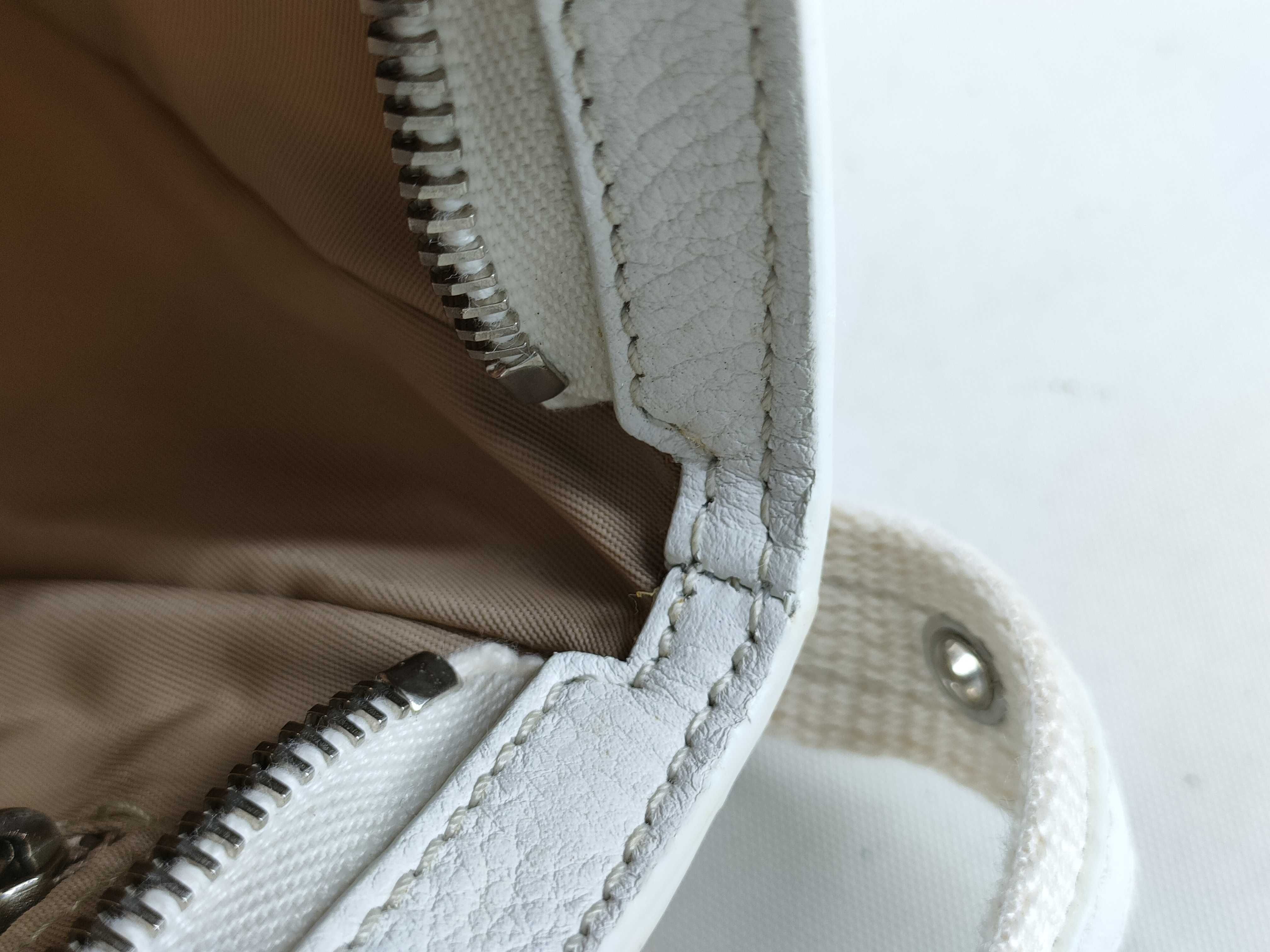 Trotter Street Chic Canvas x Leather Handbag White Handbag — view 11