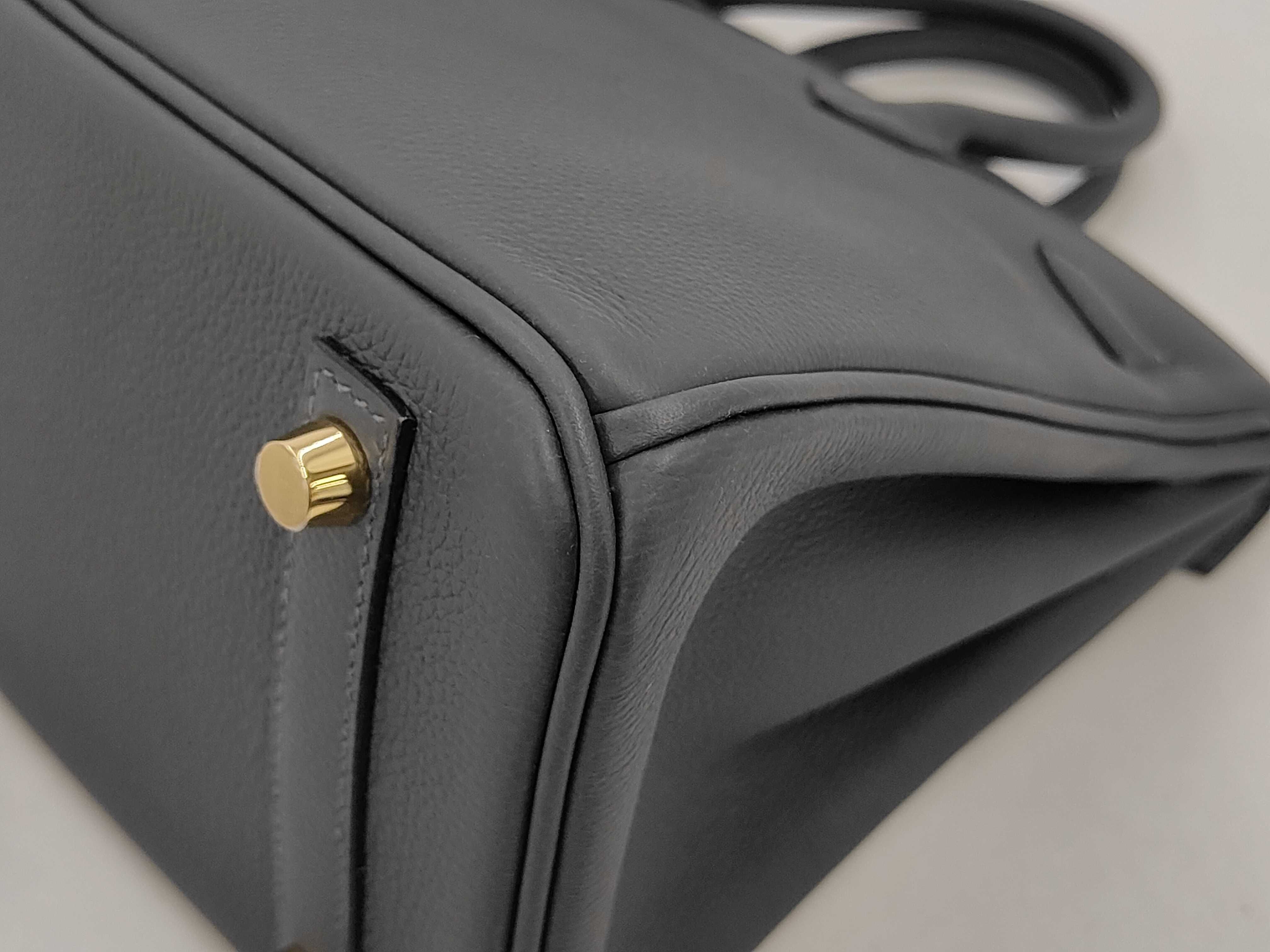 Hermes Birkin 25 G stamp Gris Misty Togo handbag — view 3