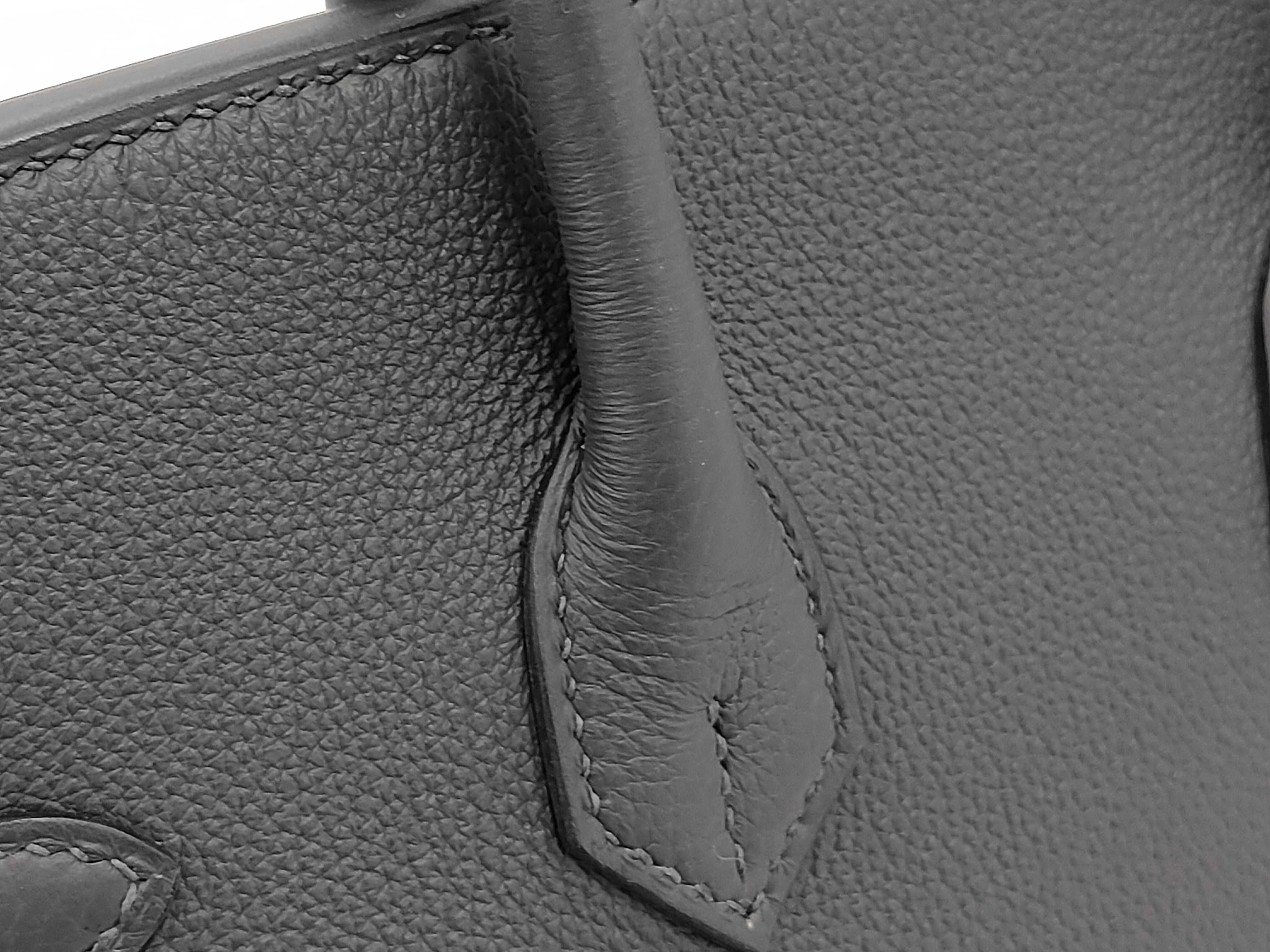 Hermes Birkin 25 G stamp Gris Misty Togo handbag — view 7