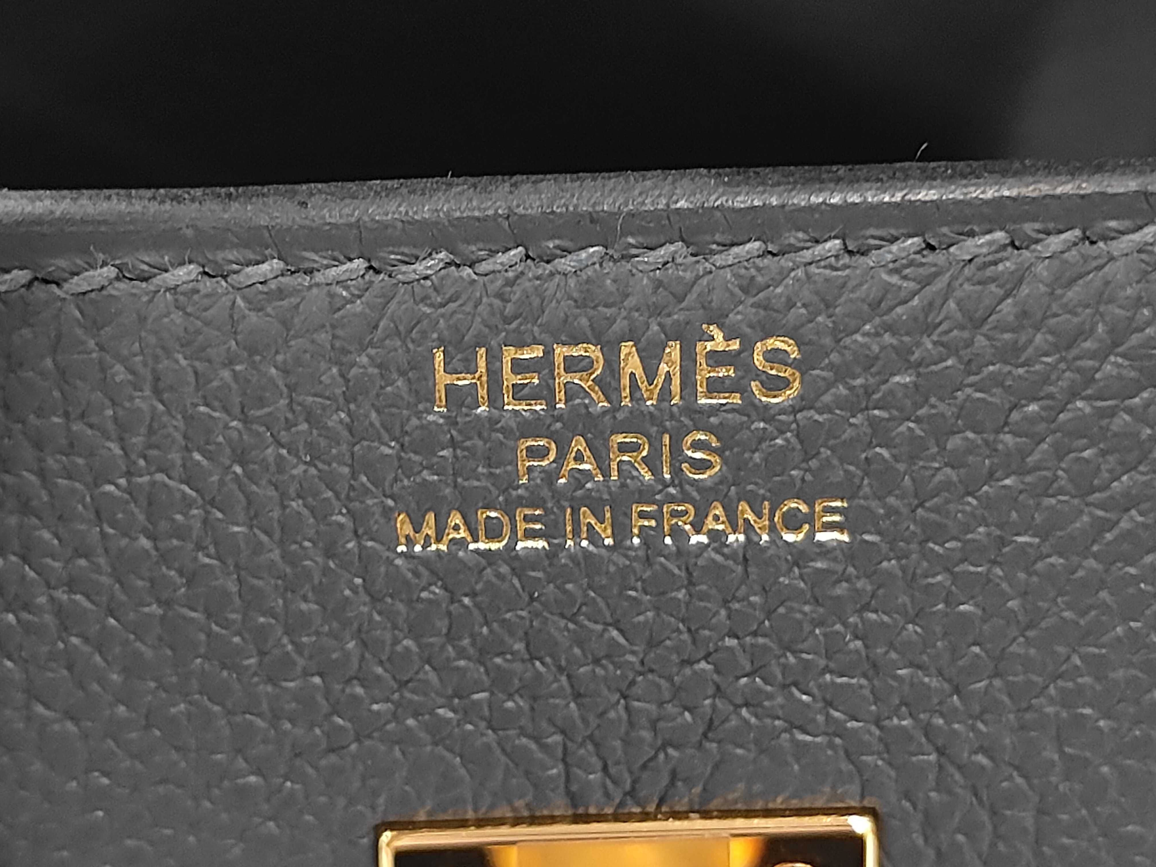 Hermes Birkin 25 G stamp Gris Misty Togo handbag — view 9