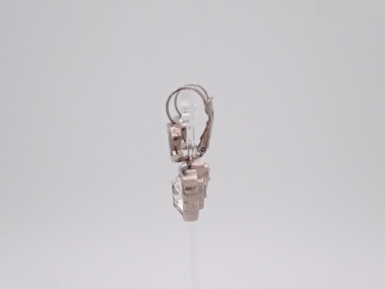 Coco Mark Heart Swing Earrings with Bijou — view 3