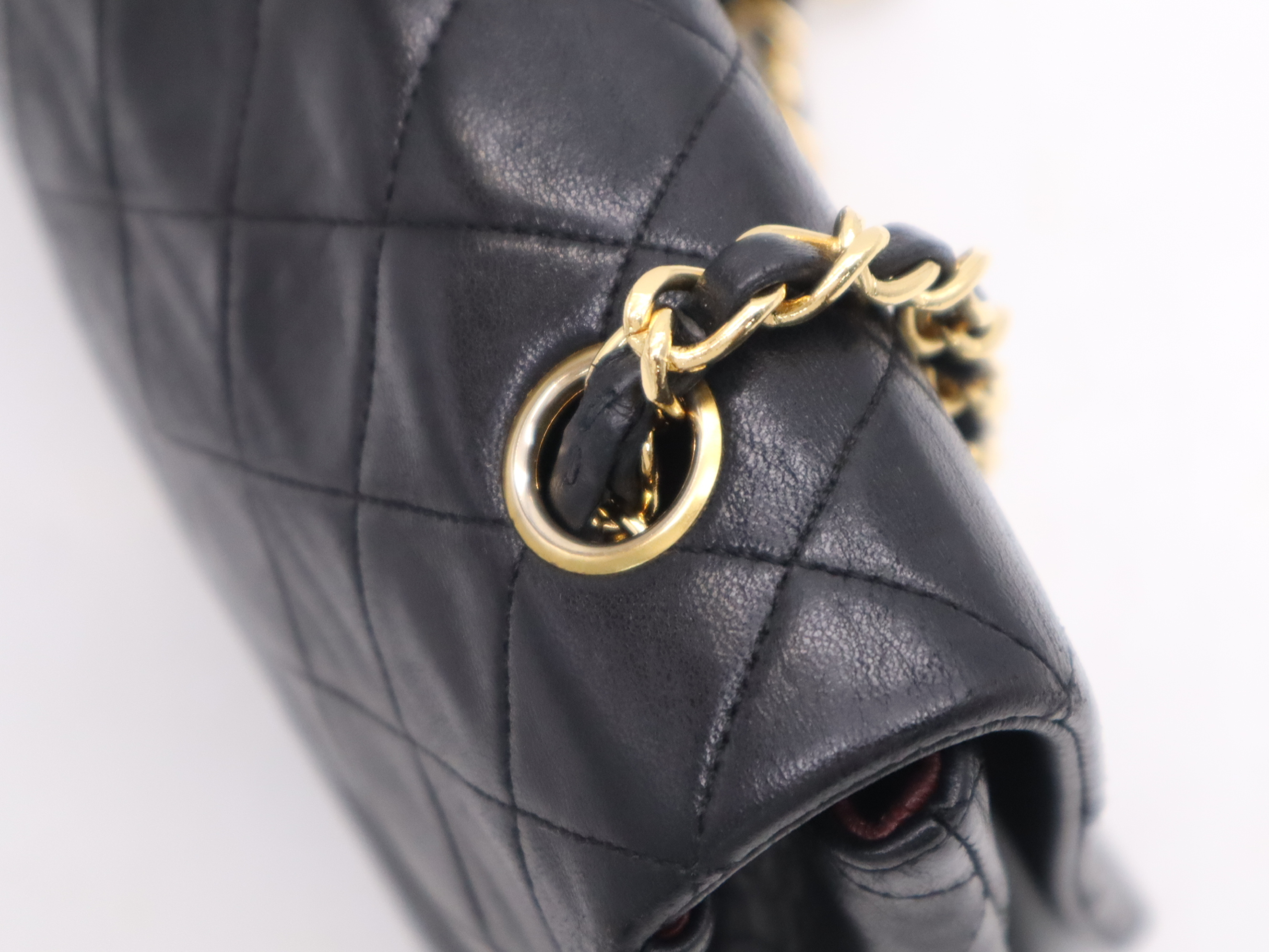 Lambskin Matelassé 25 S Flap S Chain with Seal, Gold Hardware, Black Shoulder Bag — view 7