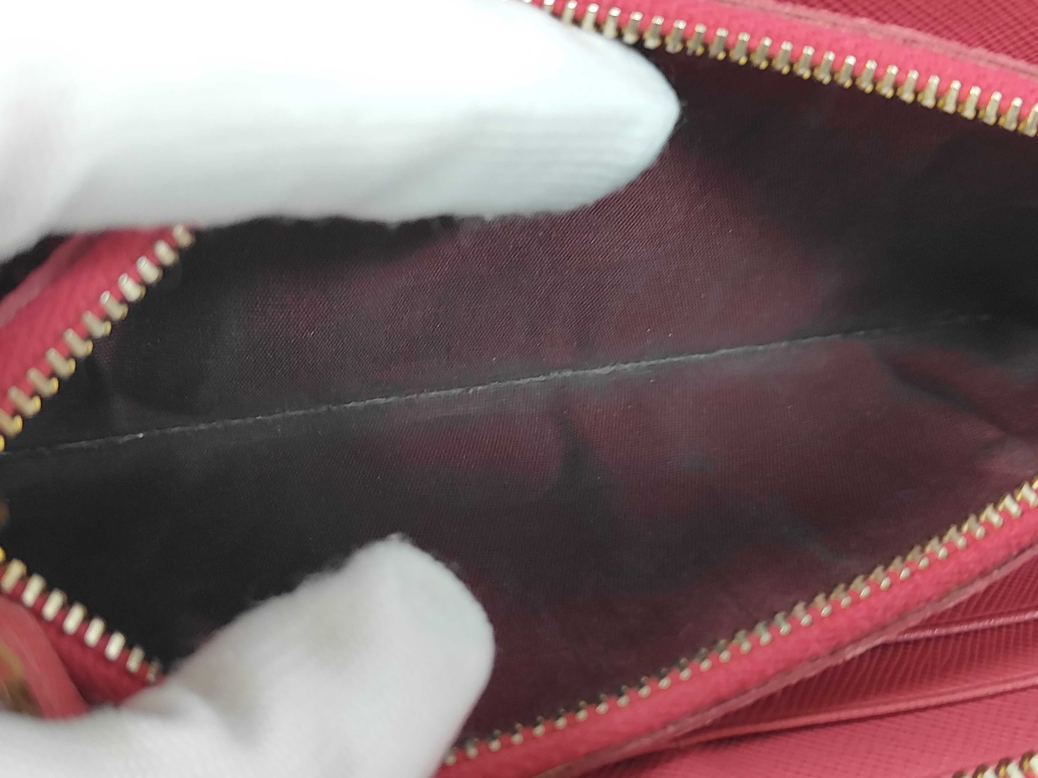 Round Zip Long Wallet Saffiano Pink Ribbon Wallet — view 11
