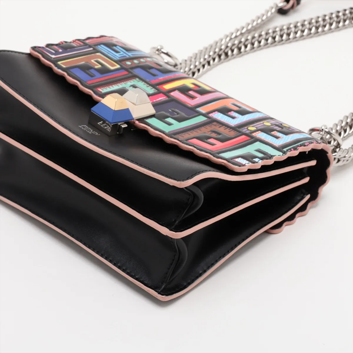 Zucca Mini Kanai 8M0381 Leather Chain Shoulder Bag, Black — view 3