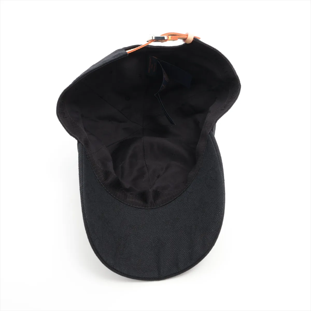 Monogram Essential Cap WA5205, Cotton x Polyester, Black. Shows signs of wear, — view 4