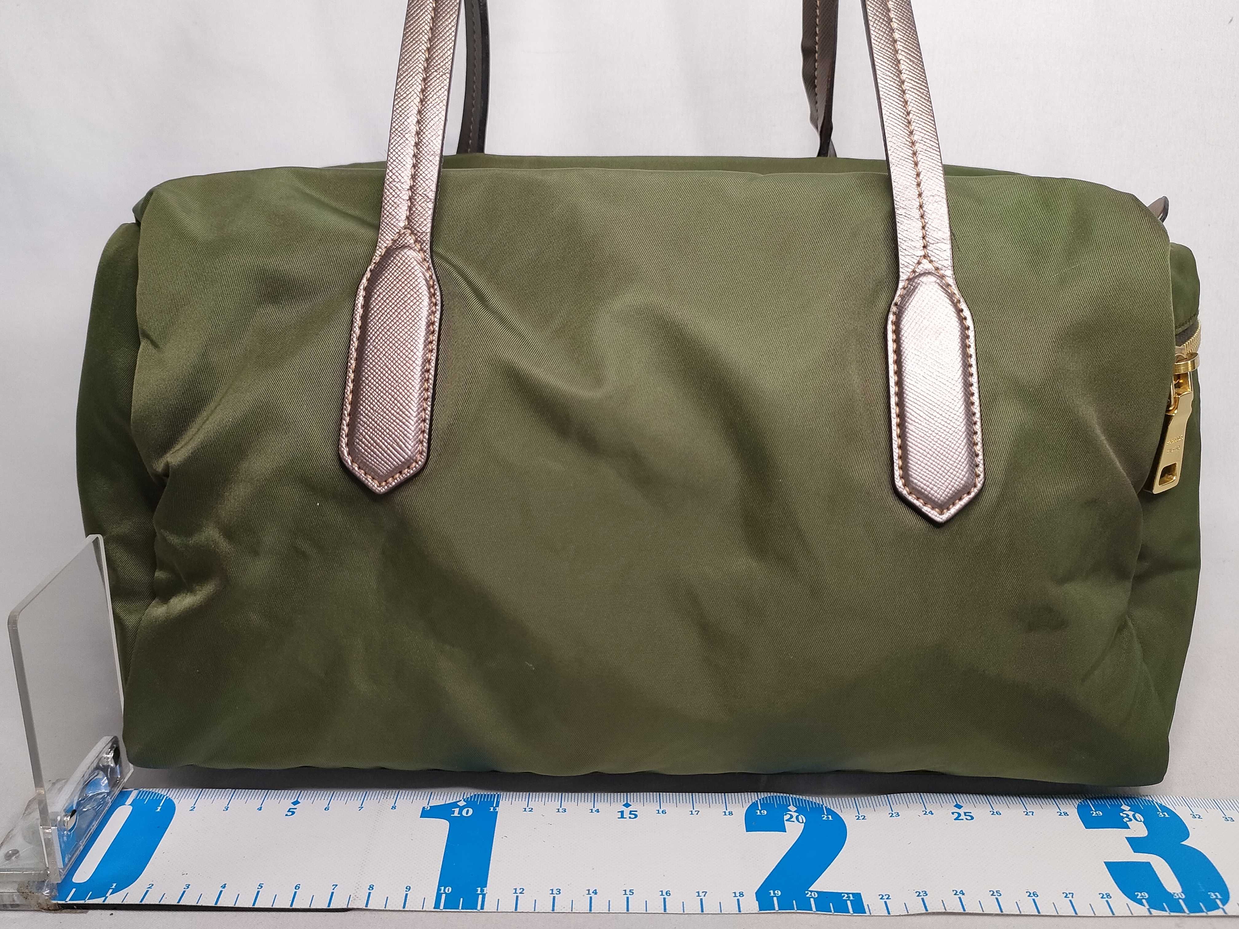 Nylon Shoulder Bag, Khaki, Triangle Logo, Prada Shoulder Bag — view 2